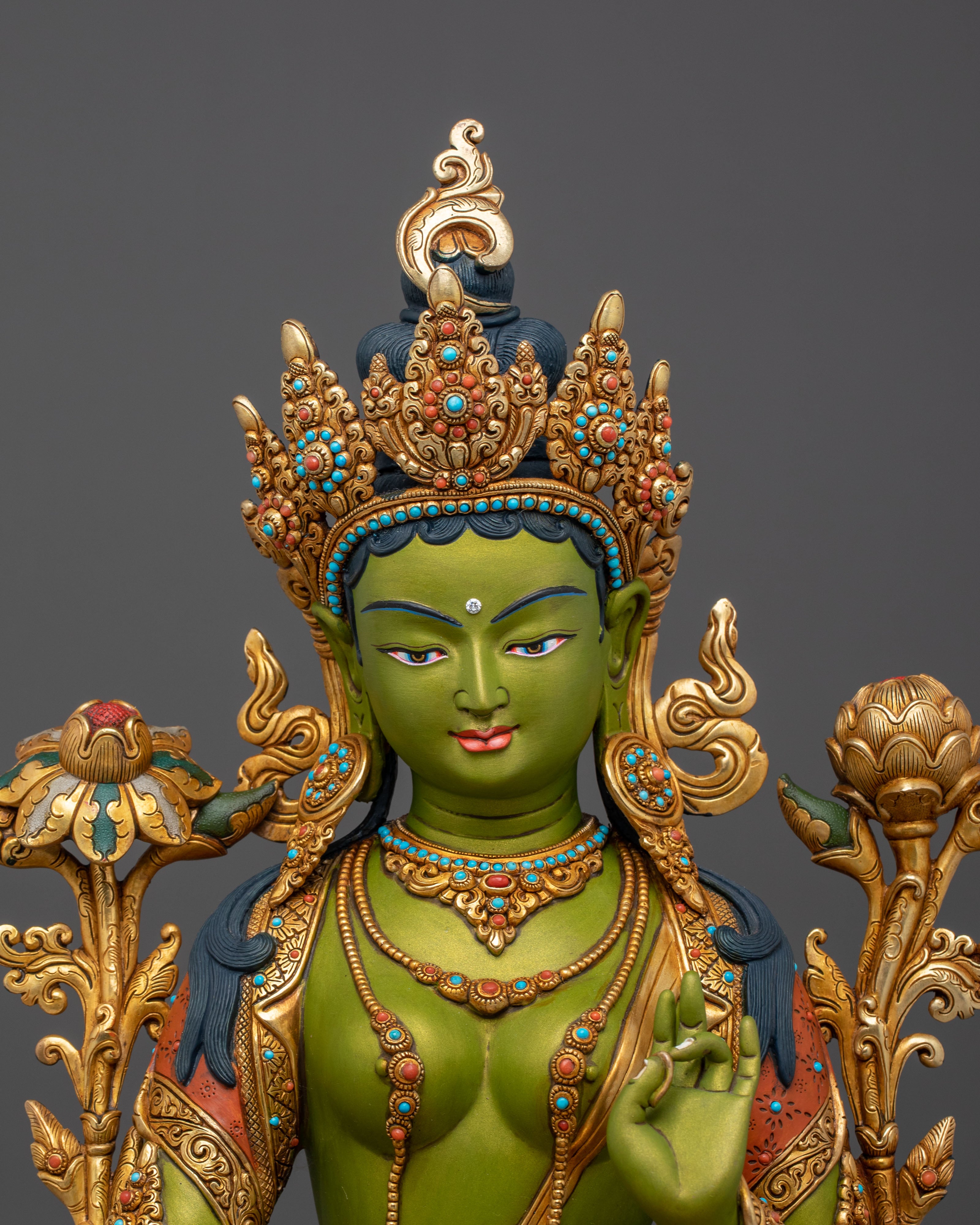 Green Tara Statue | Peaceful Buddhist Guardian