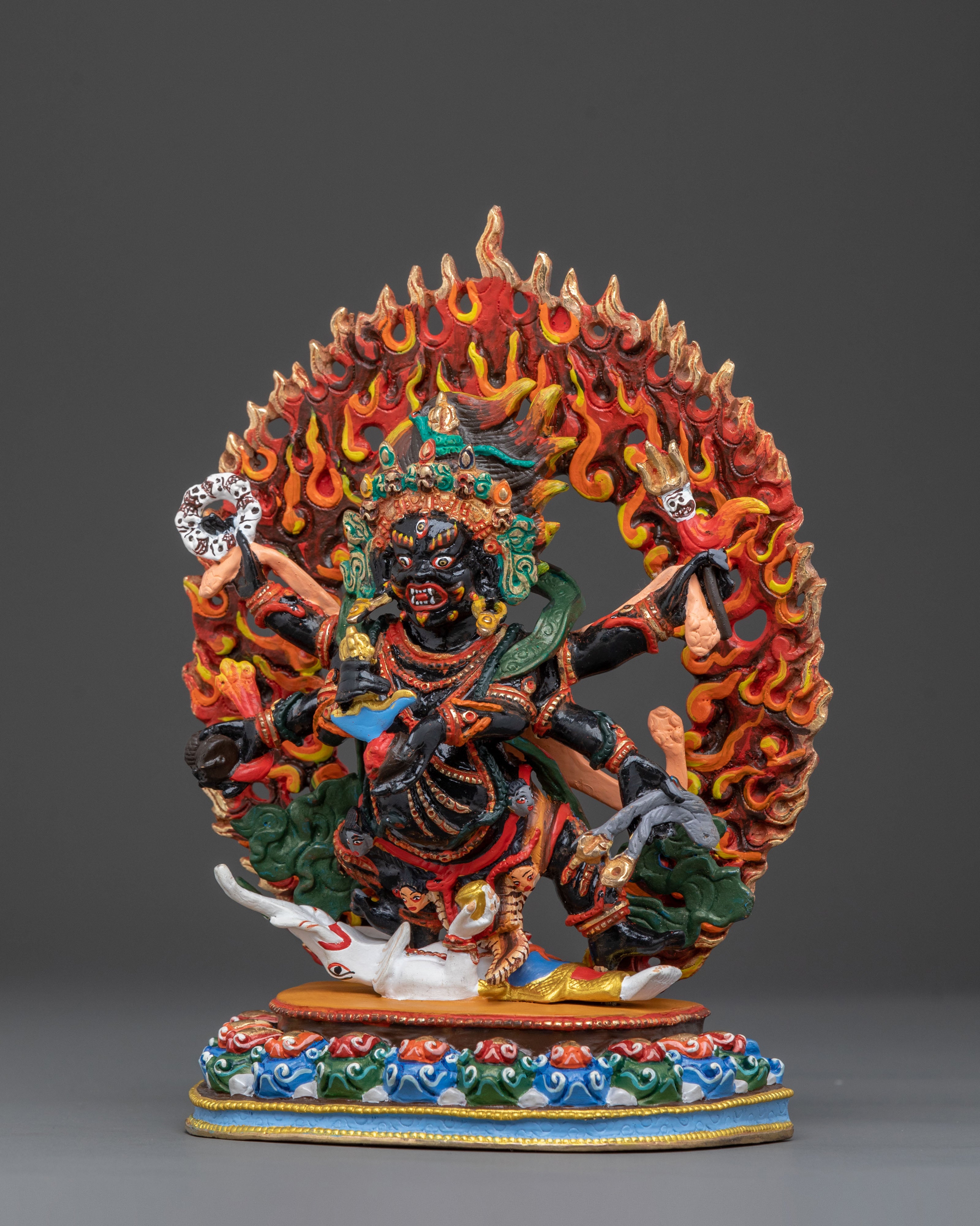Sacred Statue of Six-Armed Mahakala: Fierce Protector