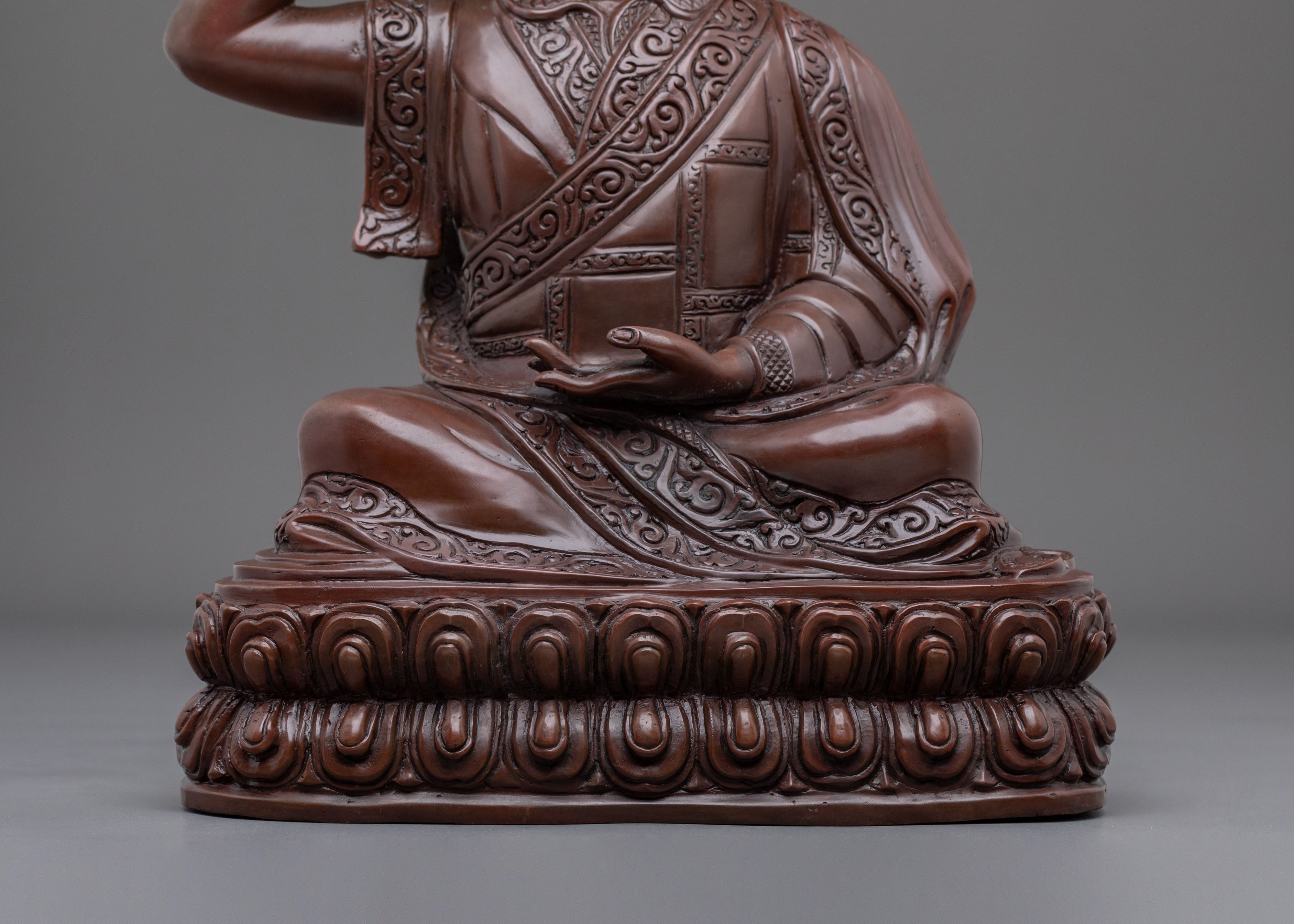 Karmapa Oxidized Sculpture: Sacred Buddhist Decor