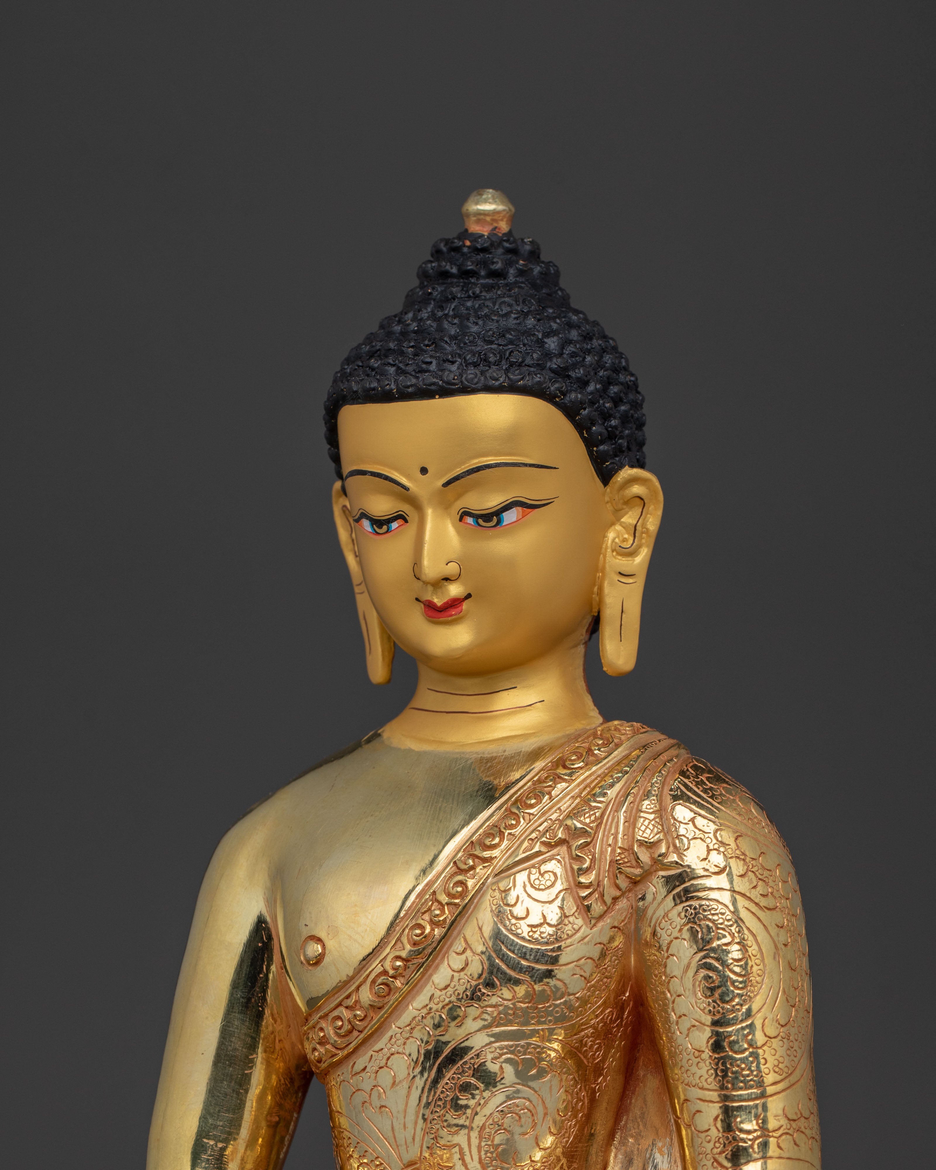 Vajrayana Shakyamuni Buddha Statue | Buddhist Enlightened Teacher Sculpture