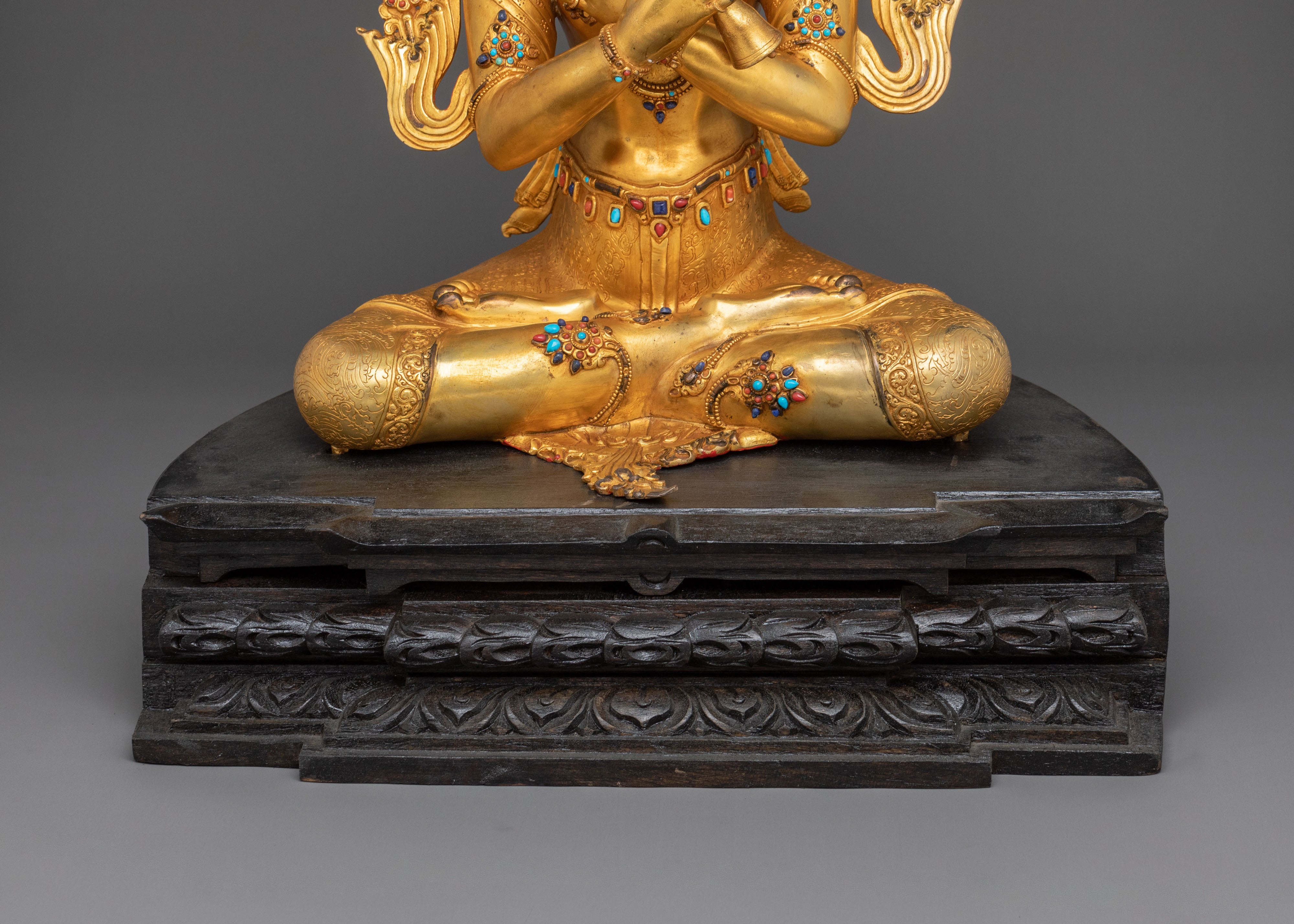 24k Gold Gilded Vajradhara Statue |  Primordial Buddha of Vajrayana Buddhism