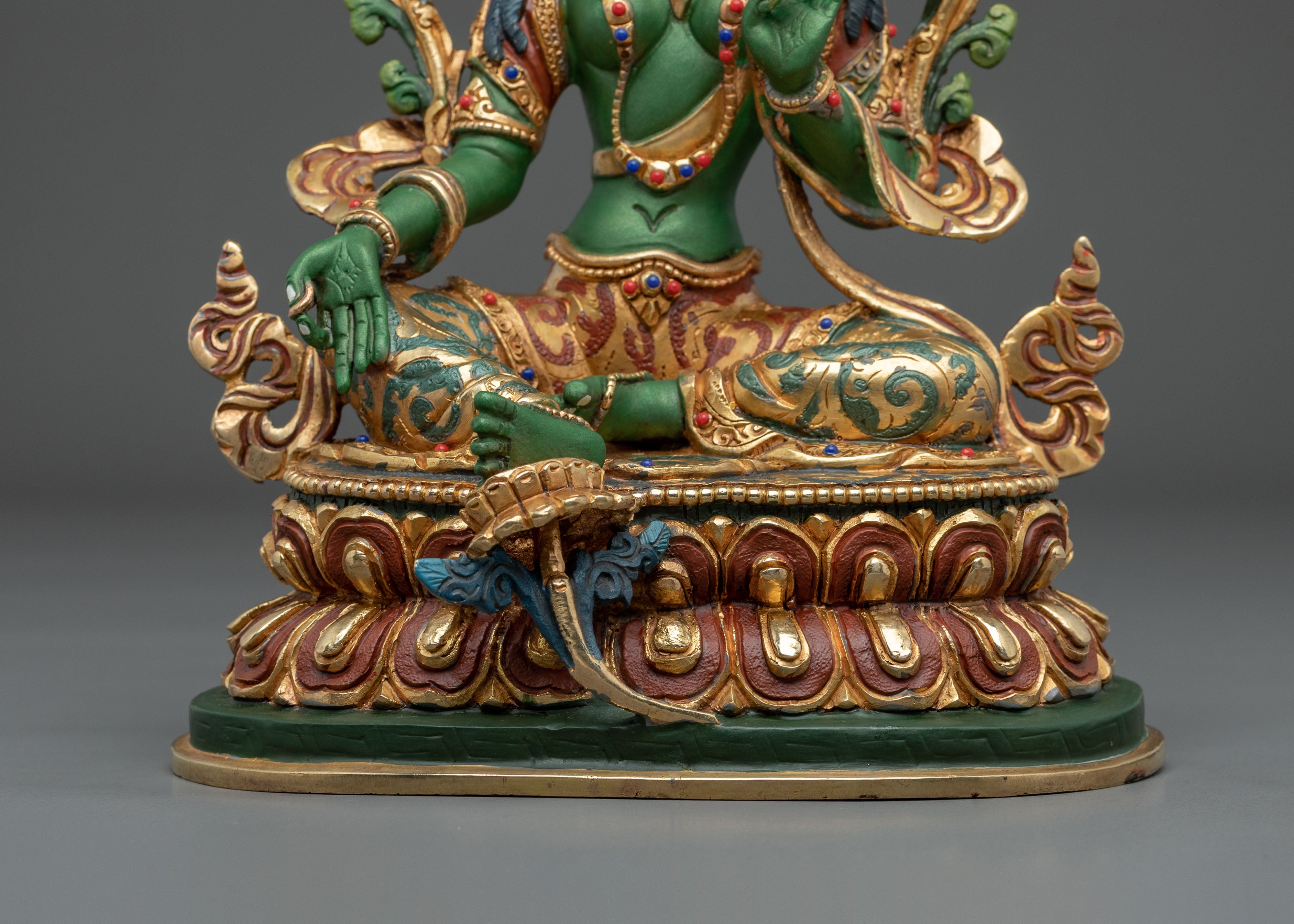 Green Tara Altar Decor Statue: Protector of Compassionate Action