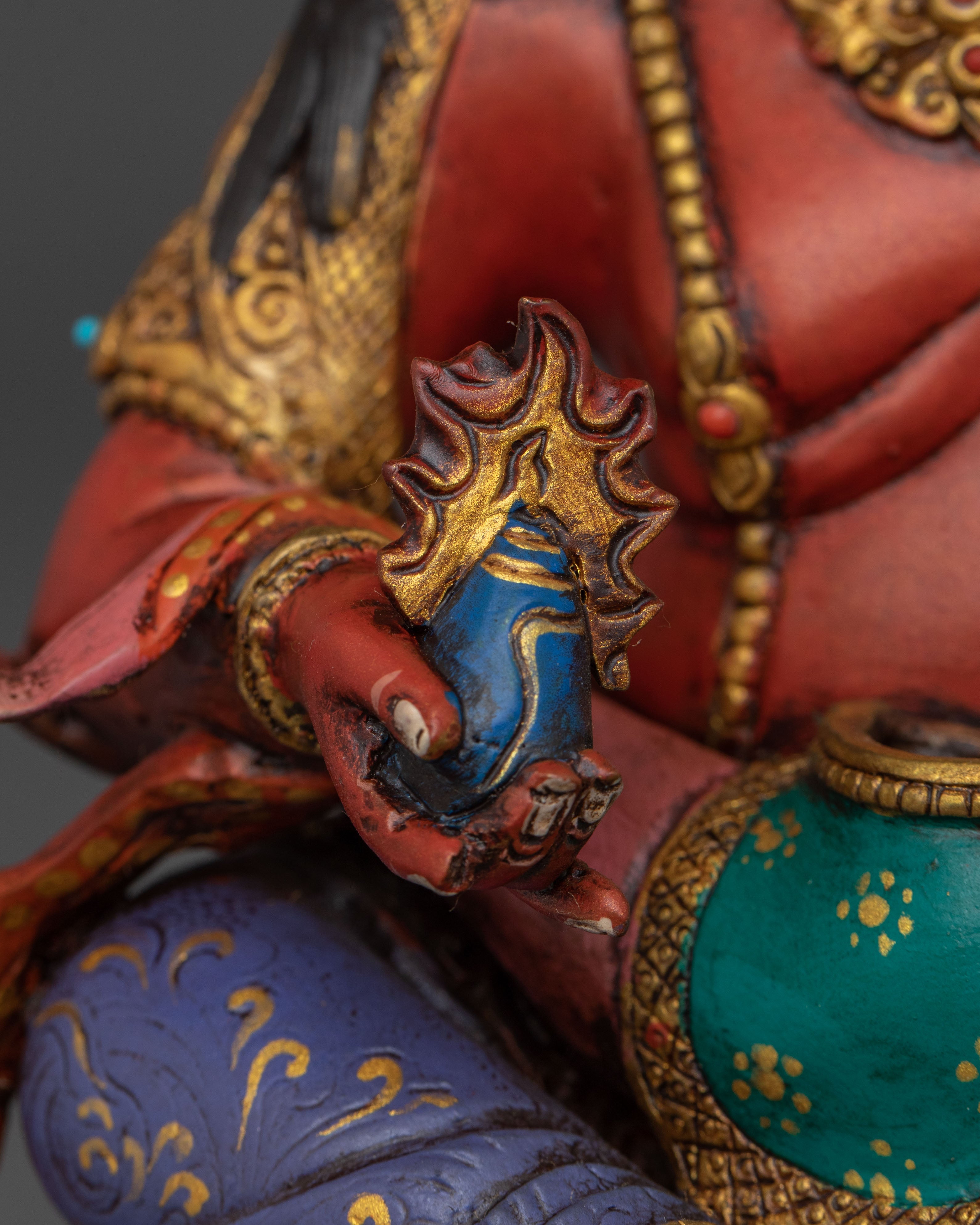 Red Dzambhala Statue | Tibetan Buddhist Deity