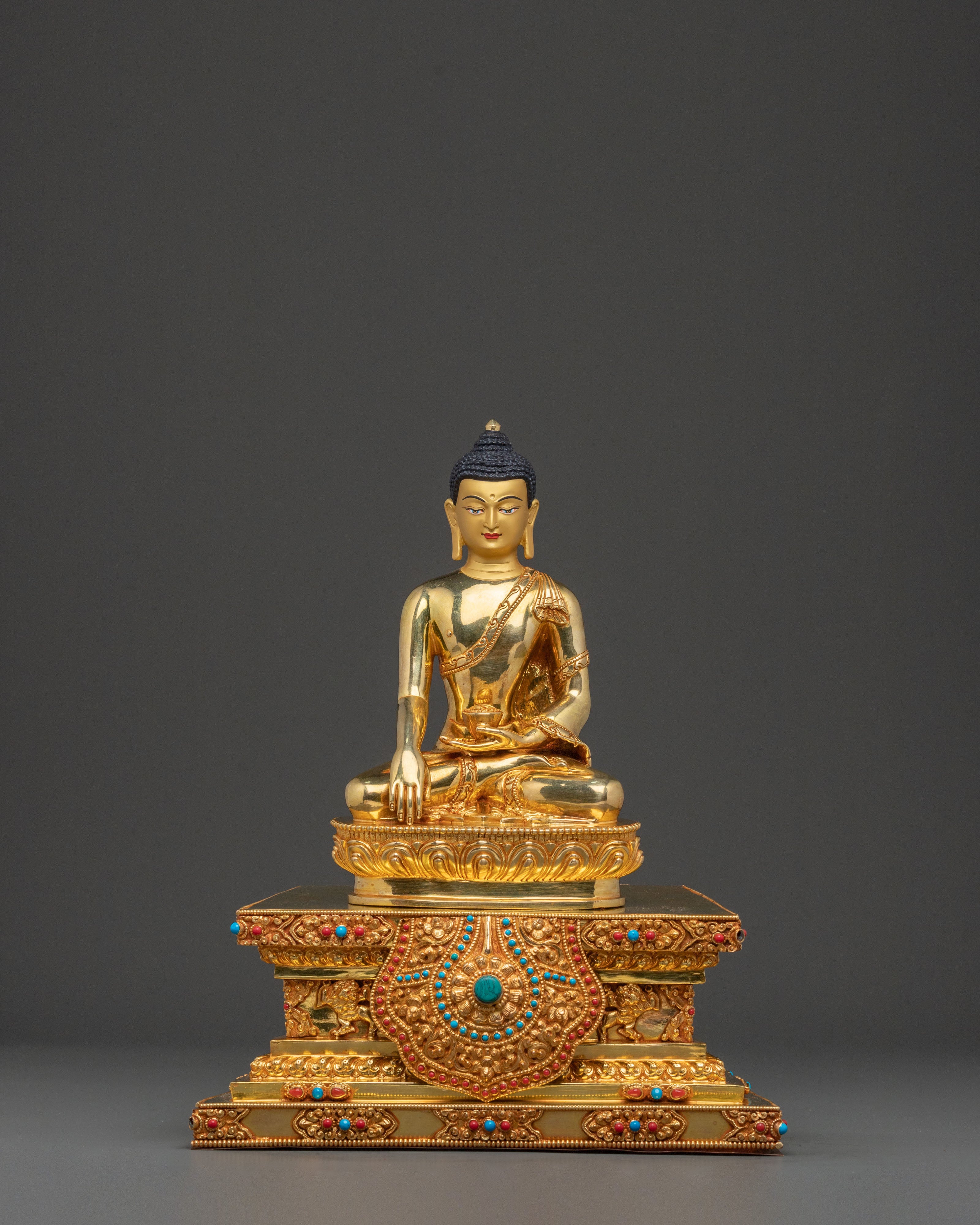 Shakyamuni Buddha Sacred Statue with Throne | Spiritual Altar