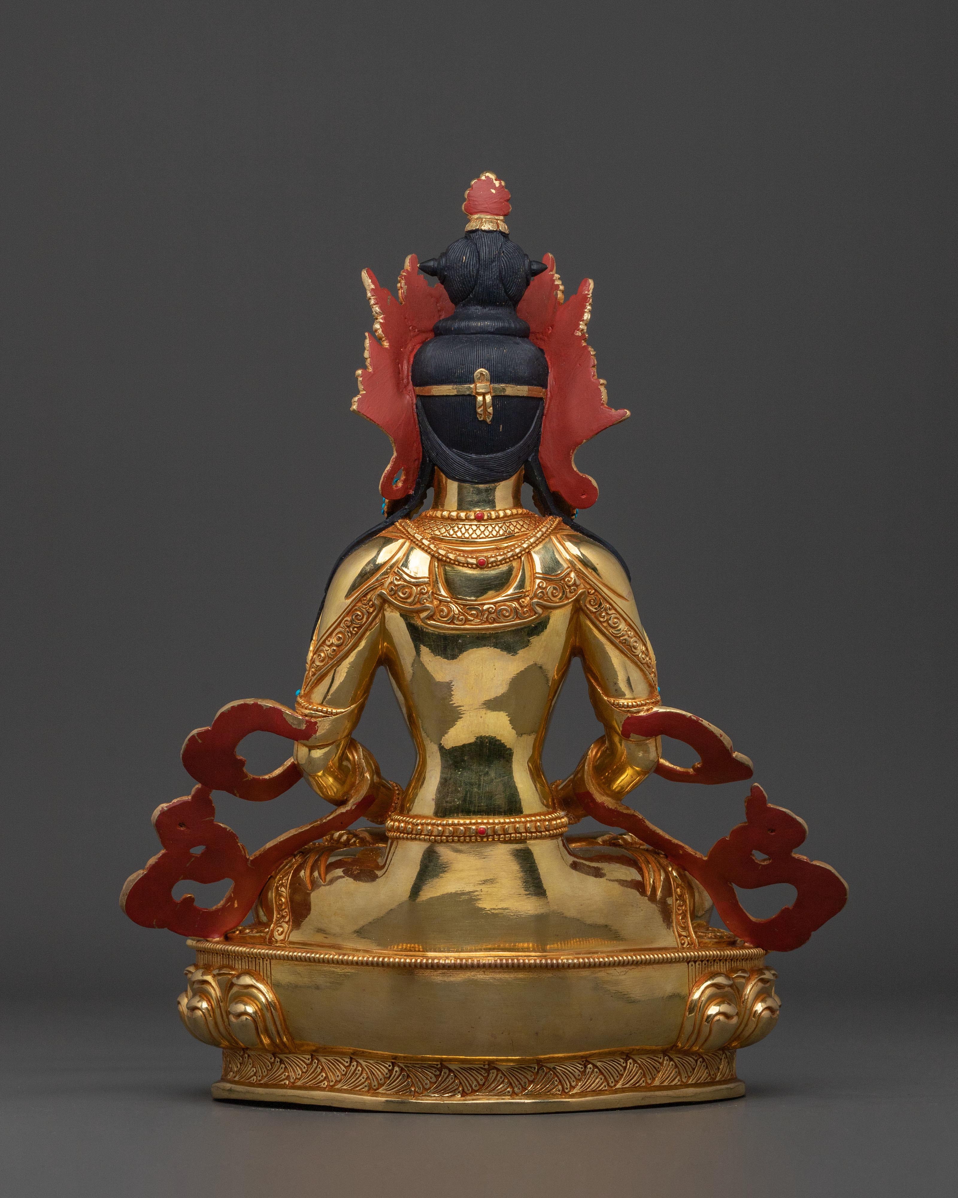 Himalayan Meditating Amitayus Statue | Buddhist Decor