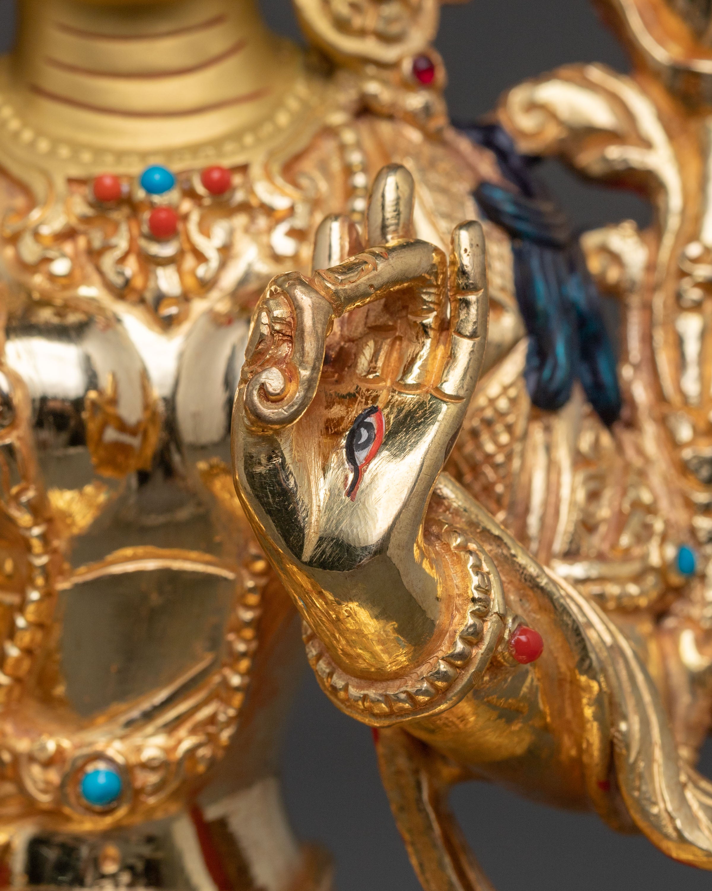 White Tara Figurine | 24K Gold Gilded Healing Goddess