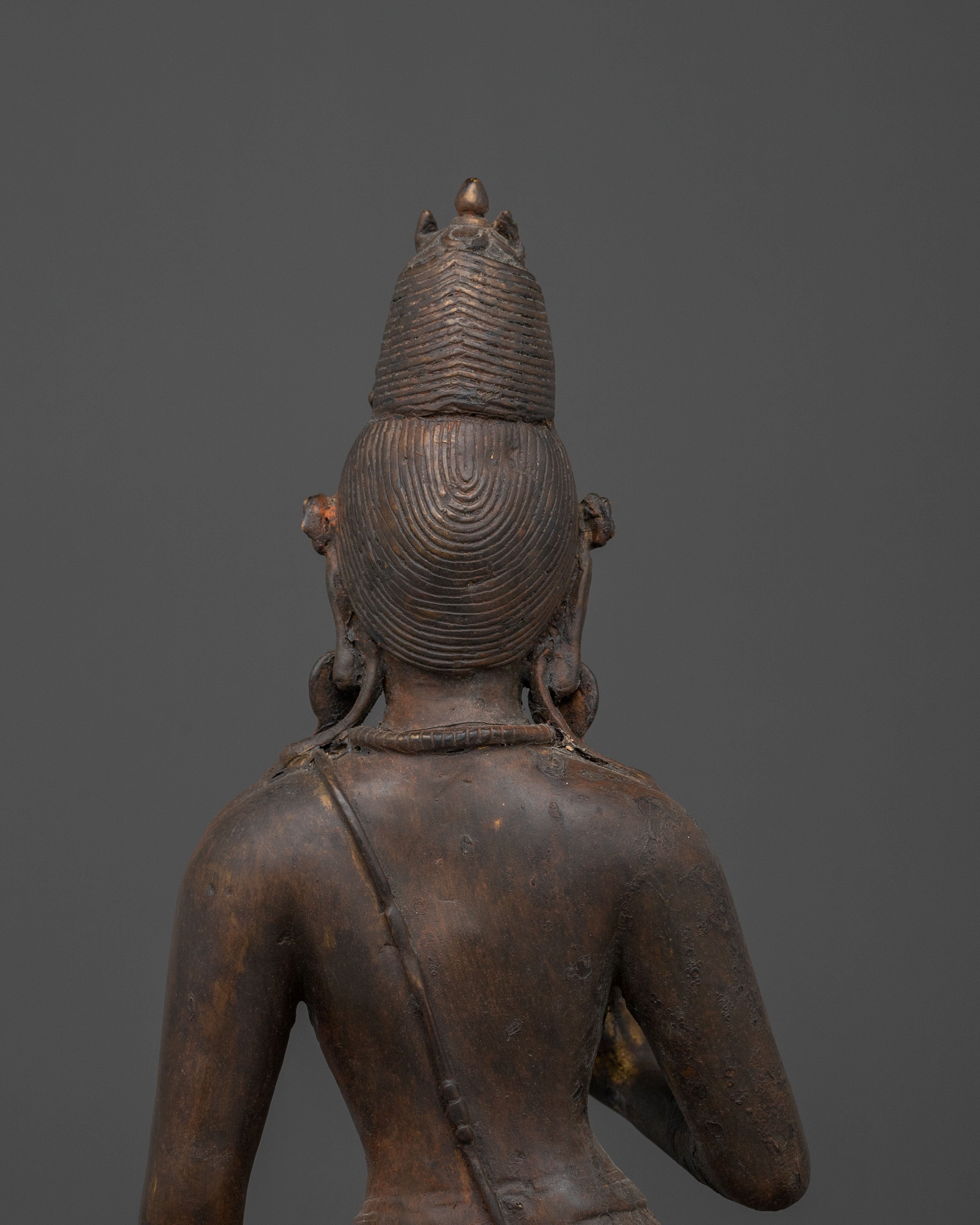 Maitreya Buddha Sacred Sculpture with Antique Finish