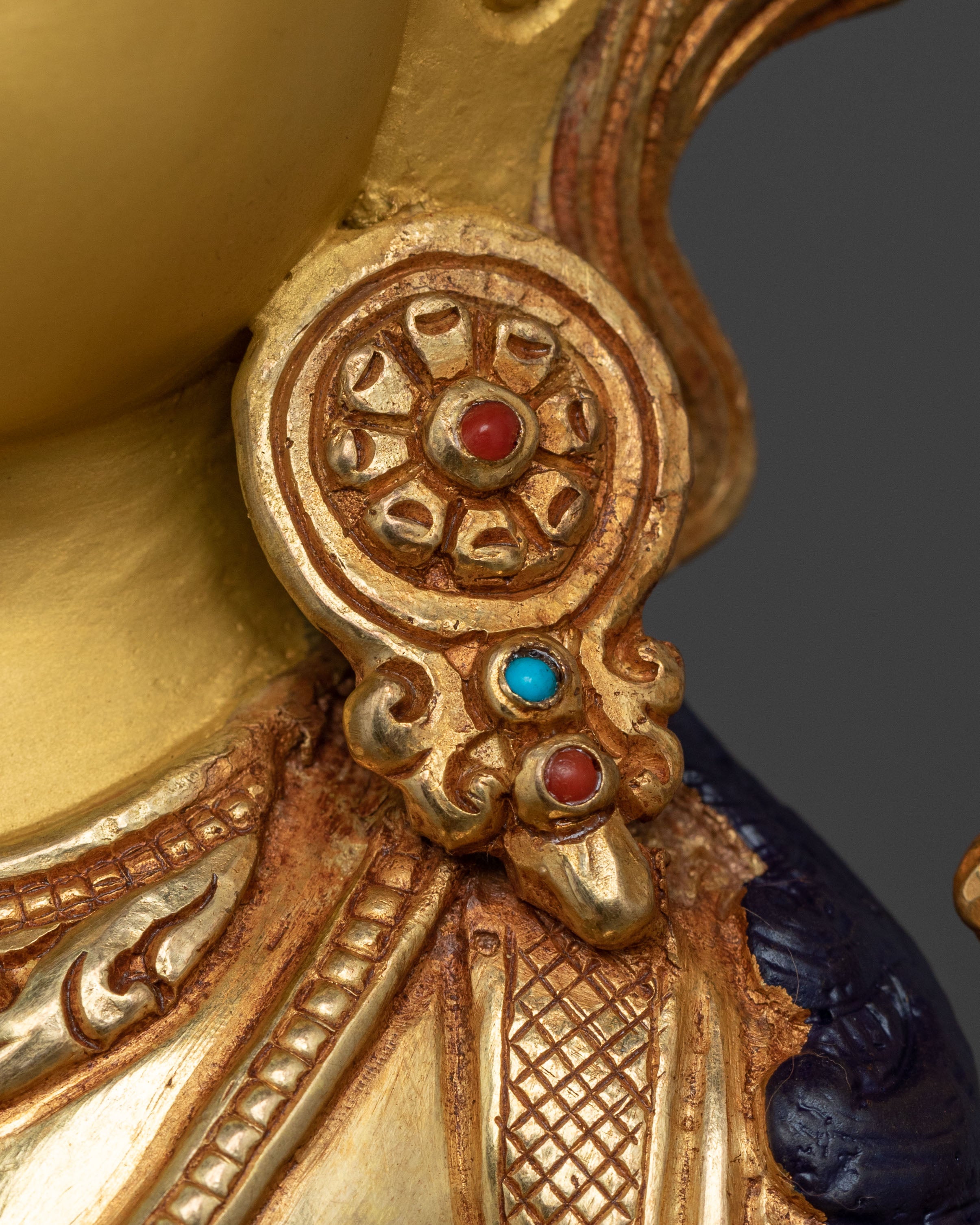 Flaming Sword of Wisdom Manjushri Statue | 24K Gold Gilded