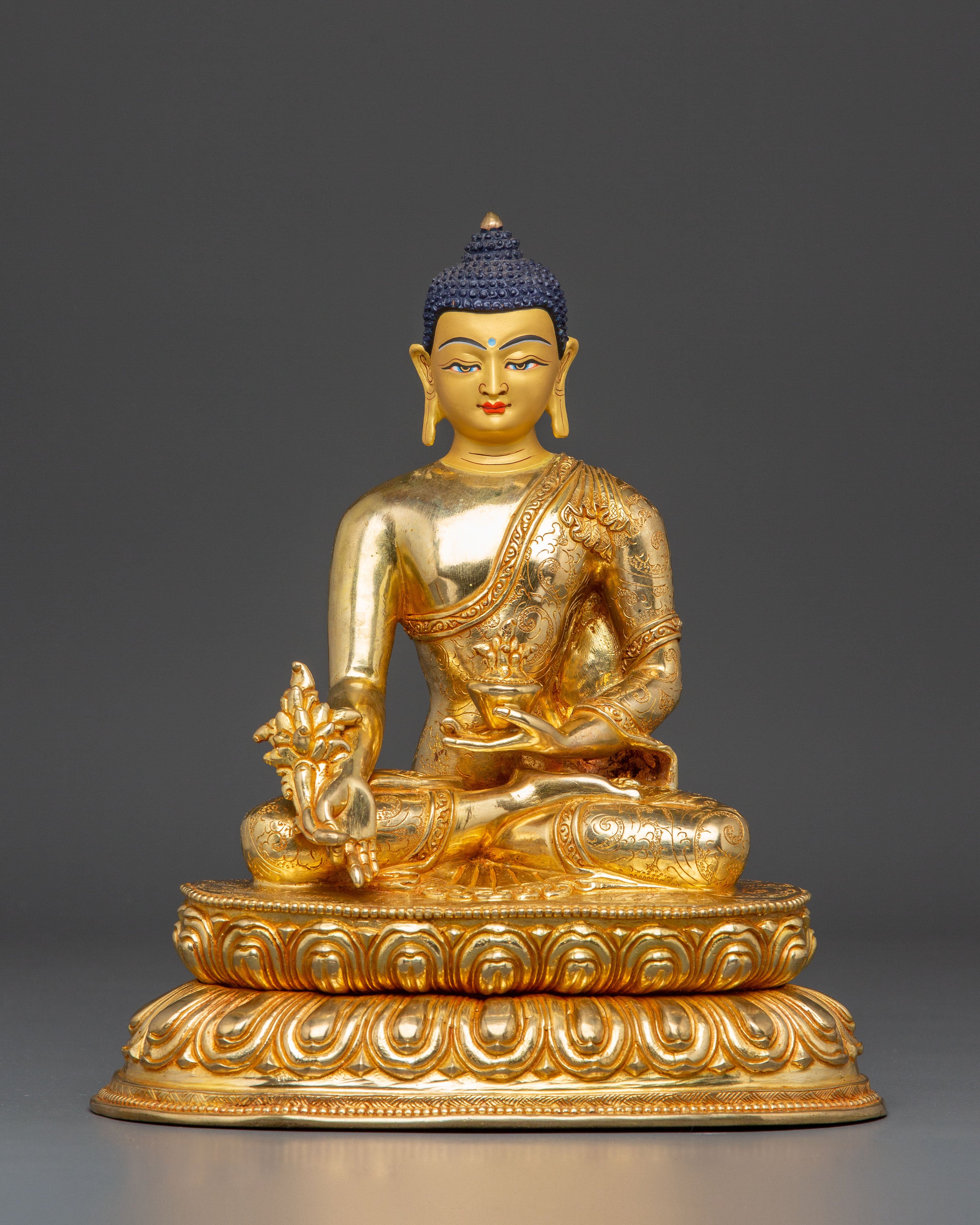 Handmade Three Buddha Golden Statue Set | Buddha Trinity Artwork