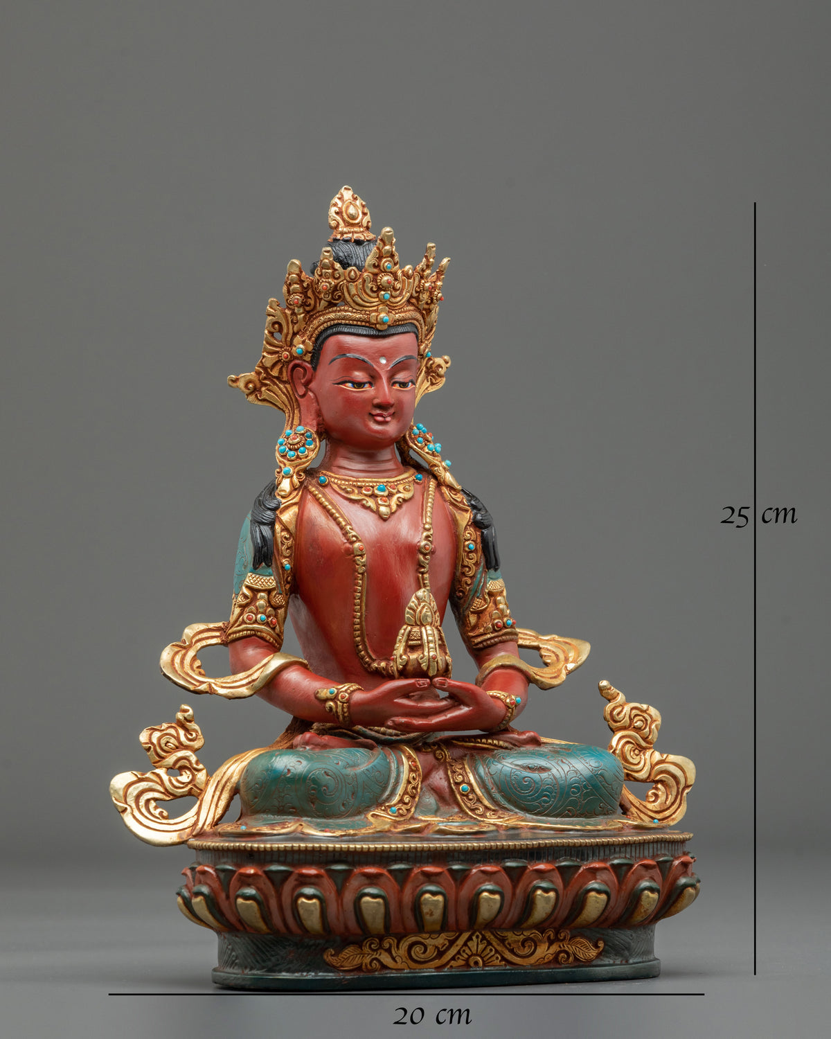 24K Gold Gilded Copper Amitayus Statue | Buddha of Longevity