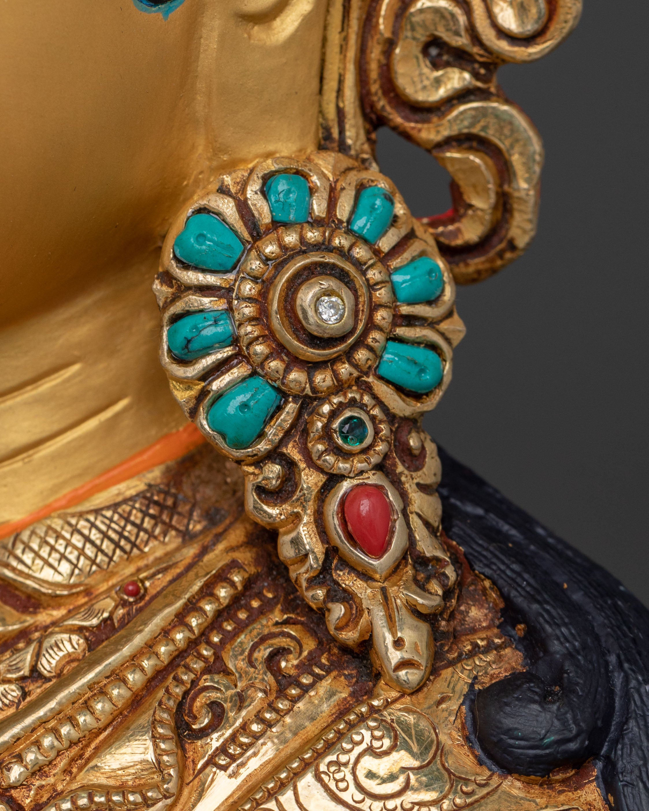 Guru Rinpoche Statue | 24K Gold Gilded Buddhist Master