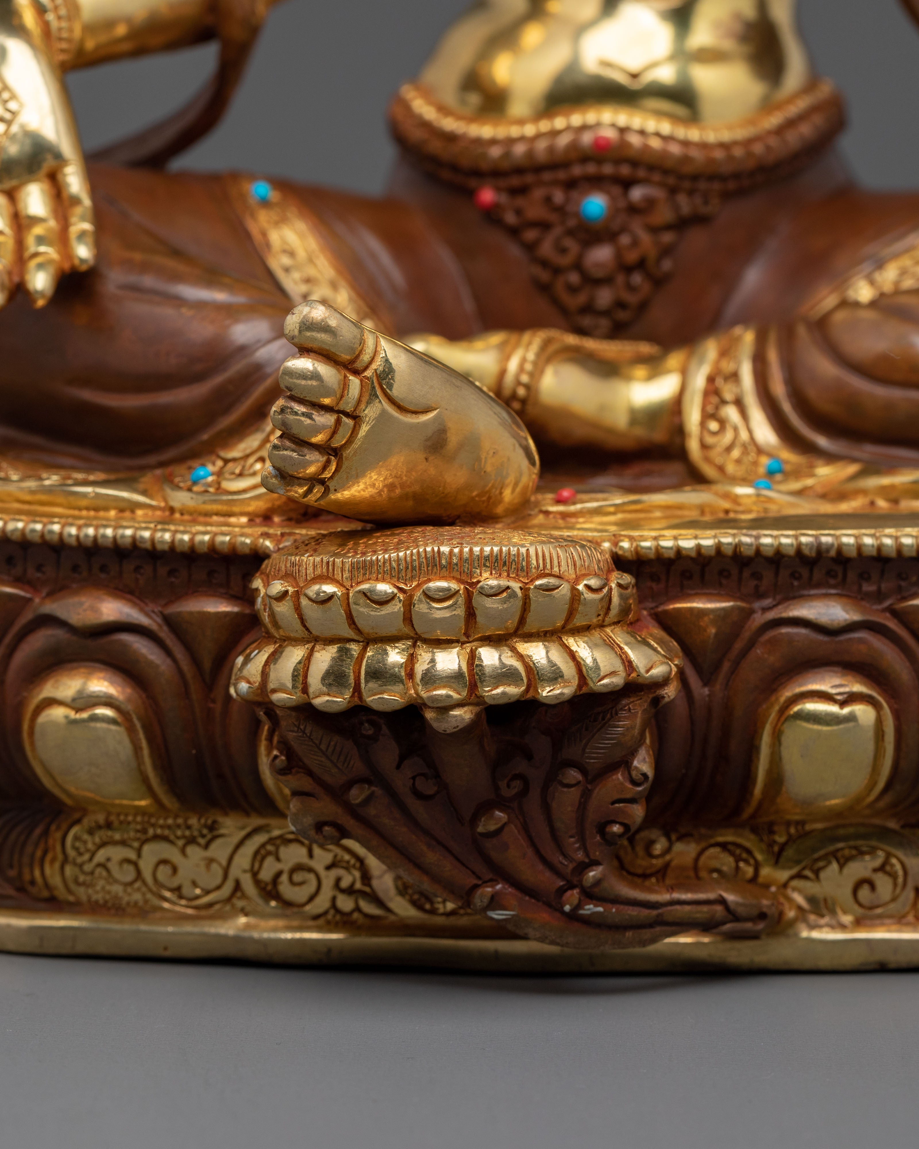 Compassion Statue of Green Tara | 24K Gold Gilded Sculpture
