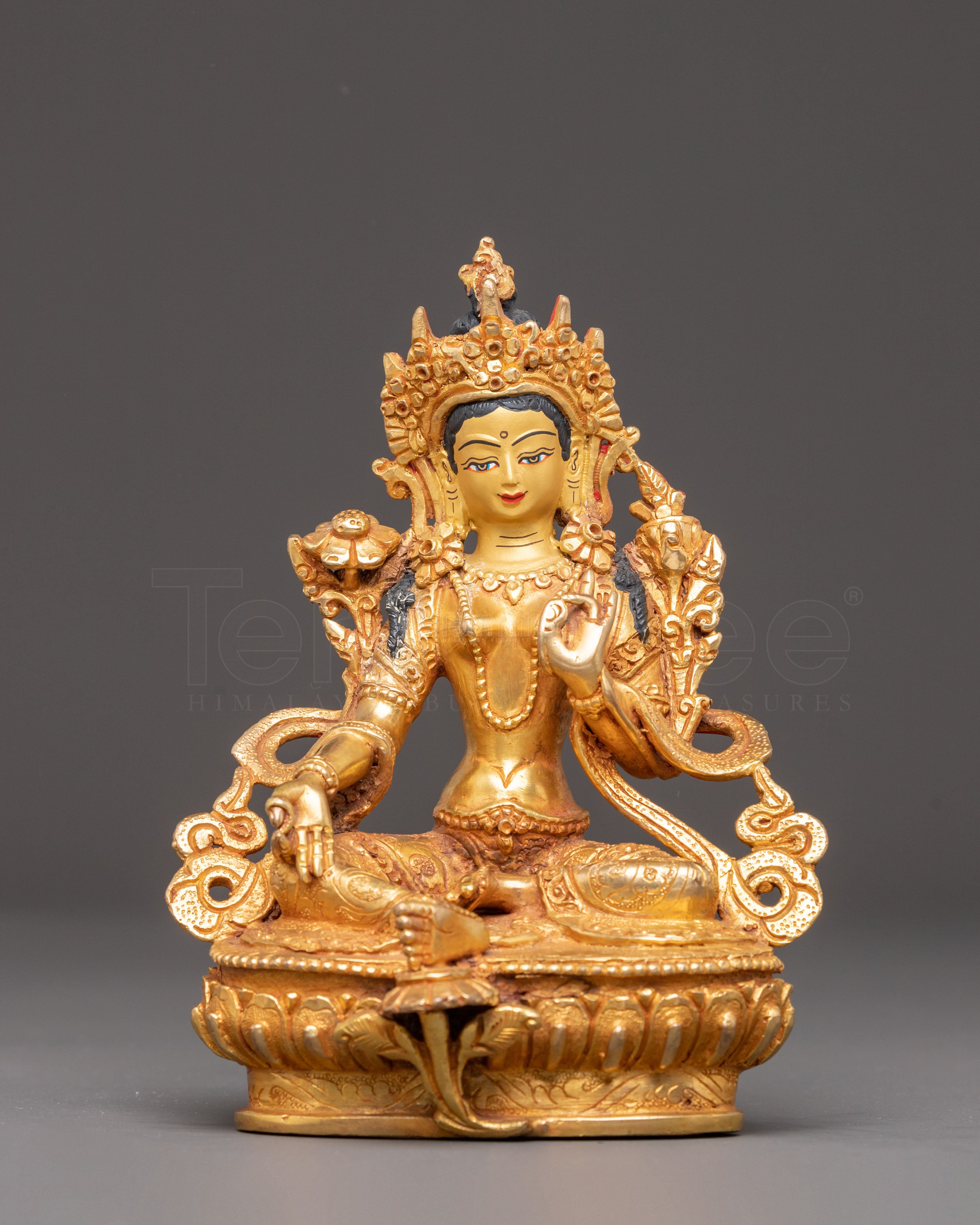 Green Tara Golden Handcrafted Statue