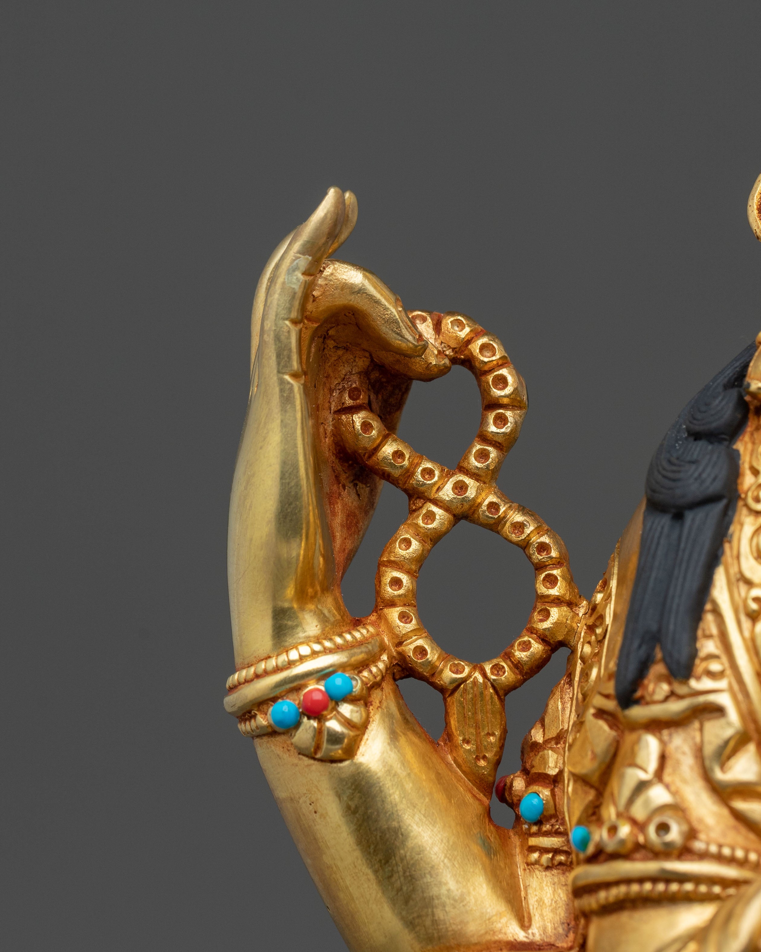 Four-Armed Chenrezig 24K Gold Gilded Statue | Compassionate Radiance