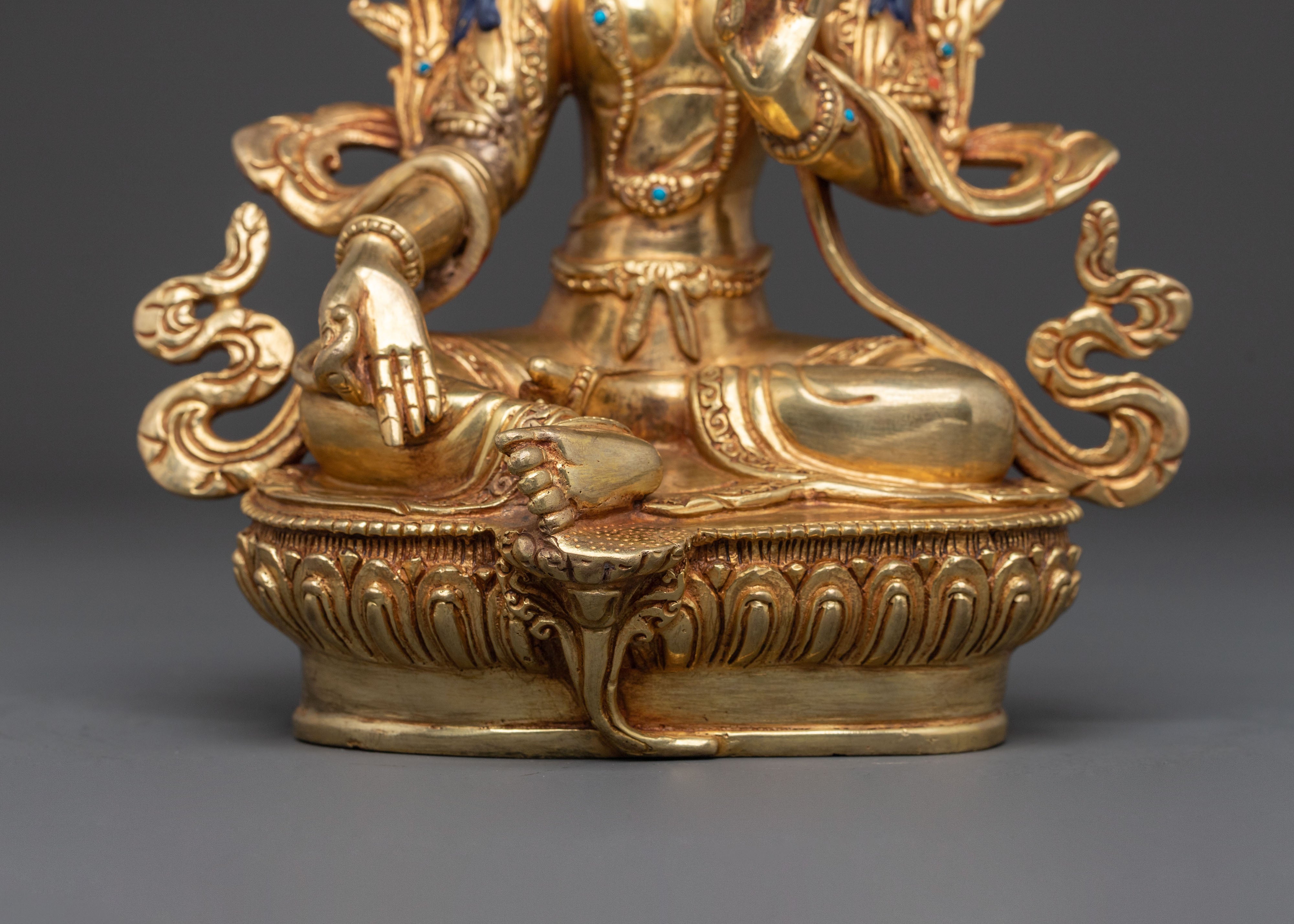 Green Tara Statue: Handcrafted Icon for Sacred Practice