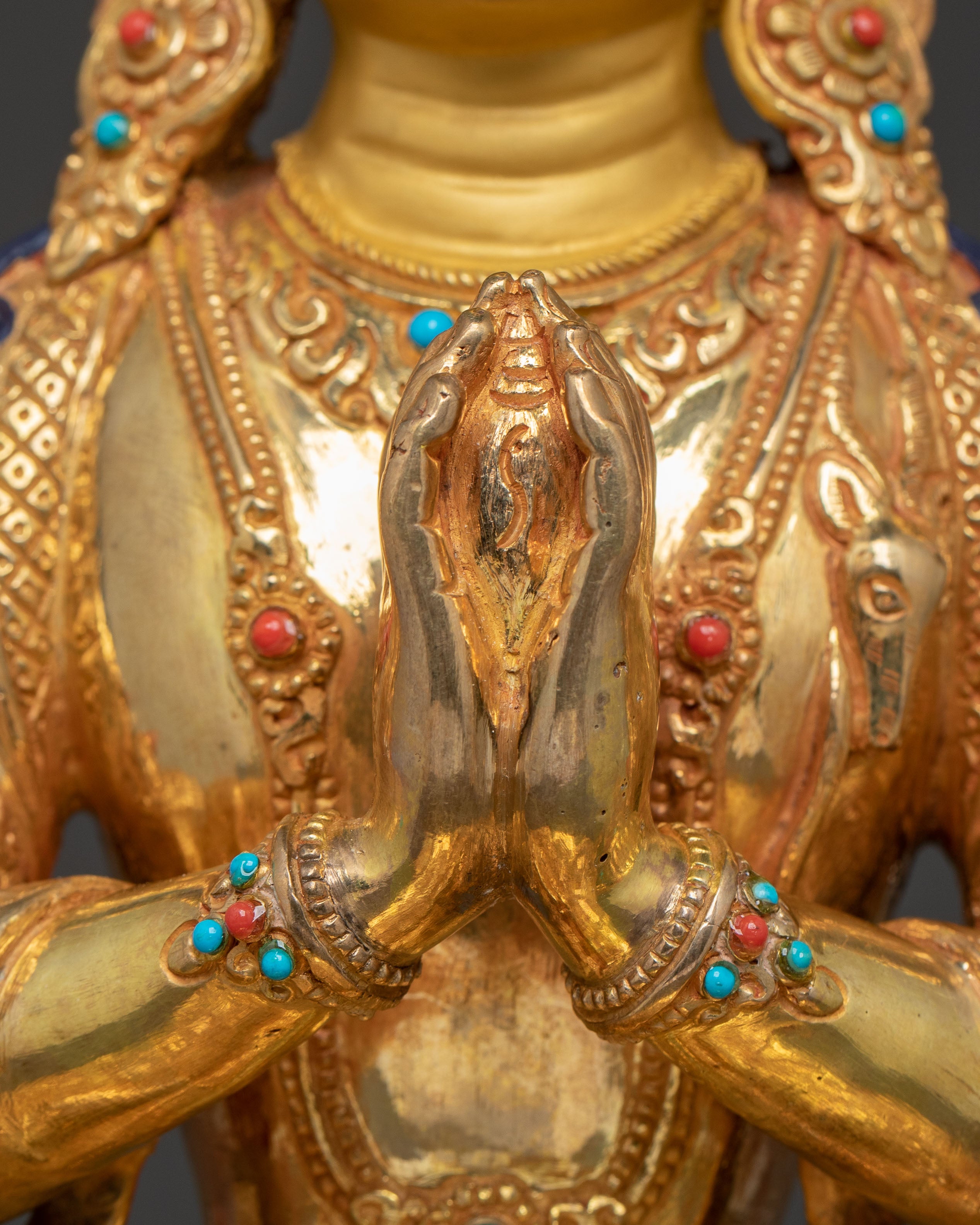 Buddha Dharma Sangha Golden Statue Set