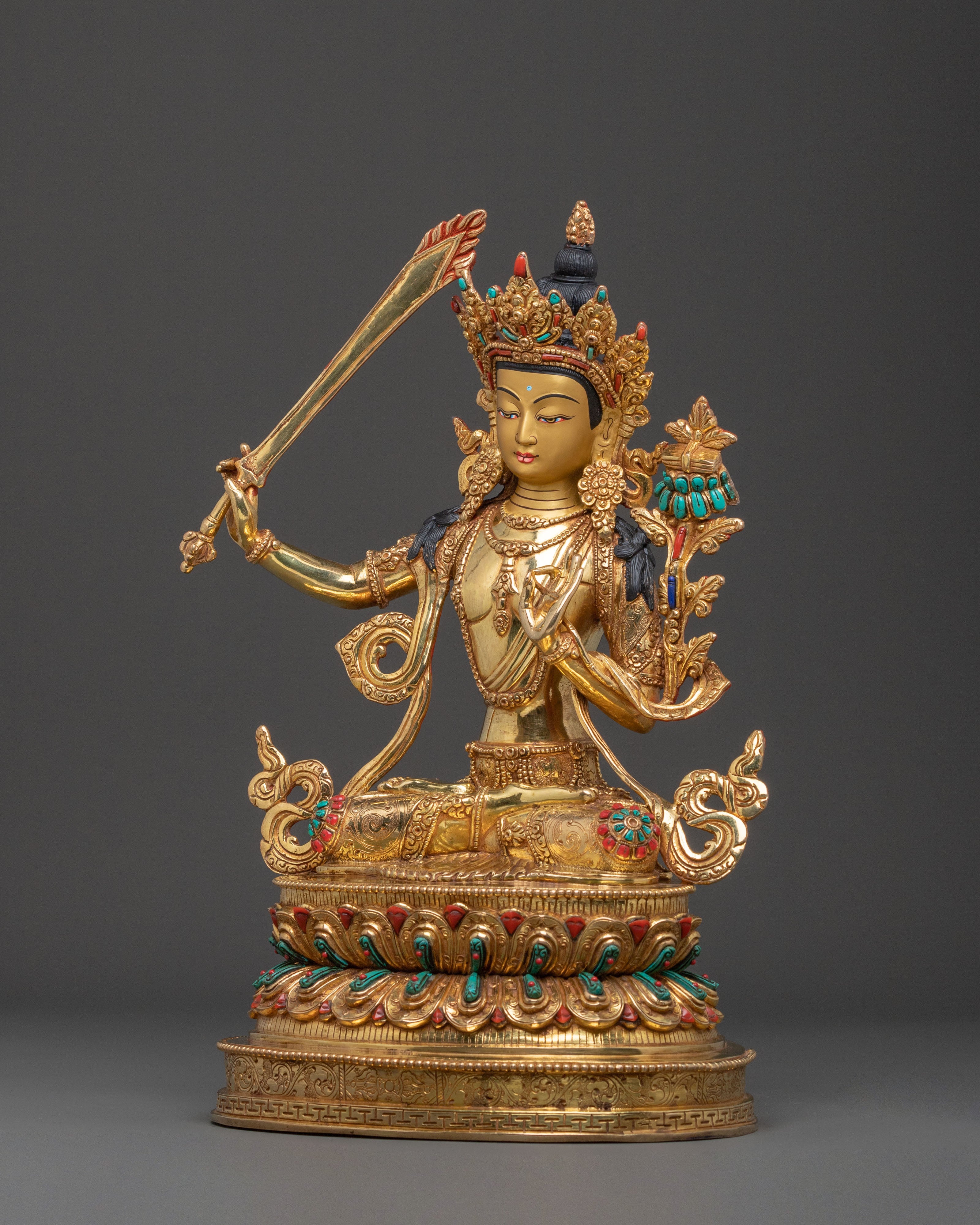Handcrafted Manjushri Statue | Spiritual Decor for Wisdom