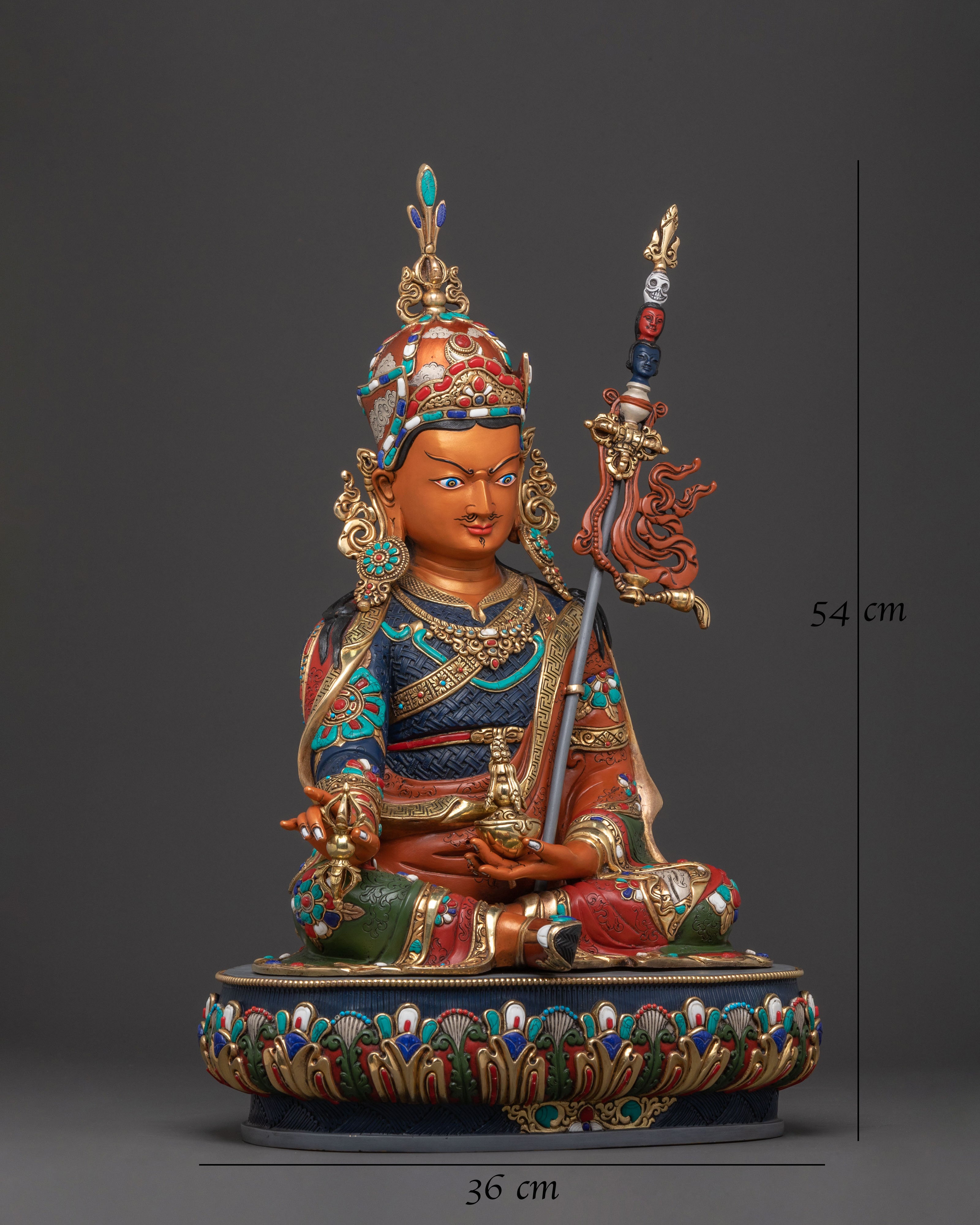 Padmasambhava 24k Gold Gilded Blessing Statue