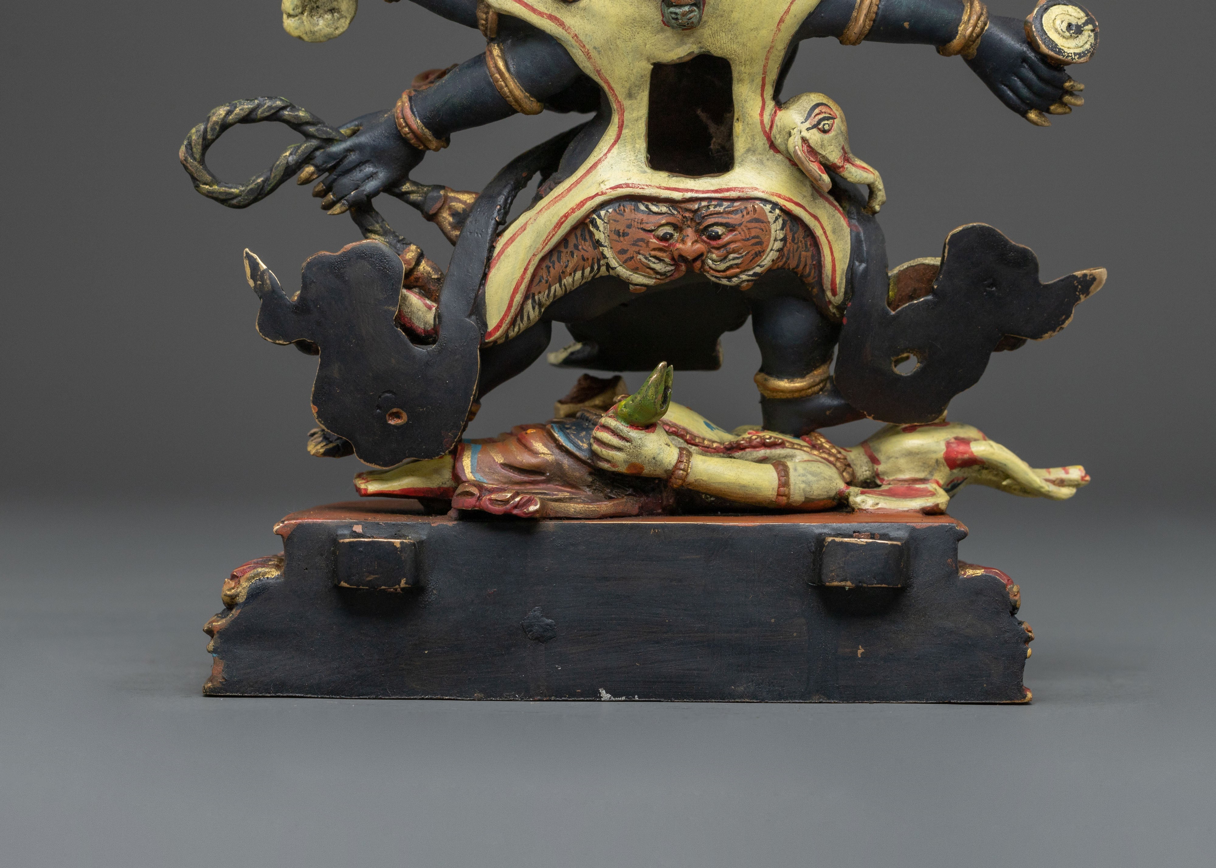 Handmade Six-Armed Mahakala Sacred Figurine | Wrathful Protector of Wisdom