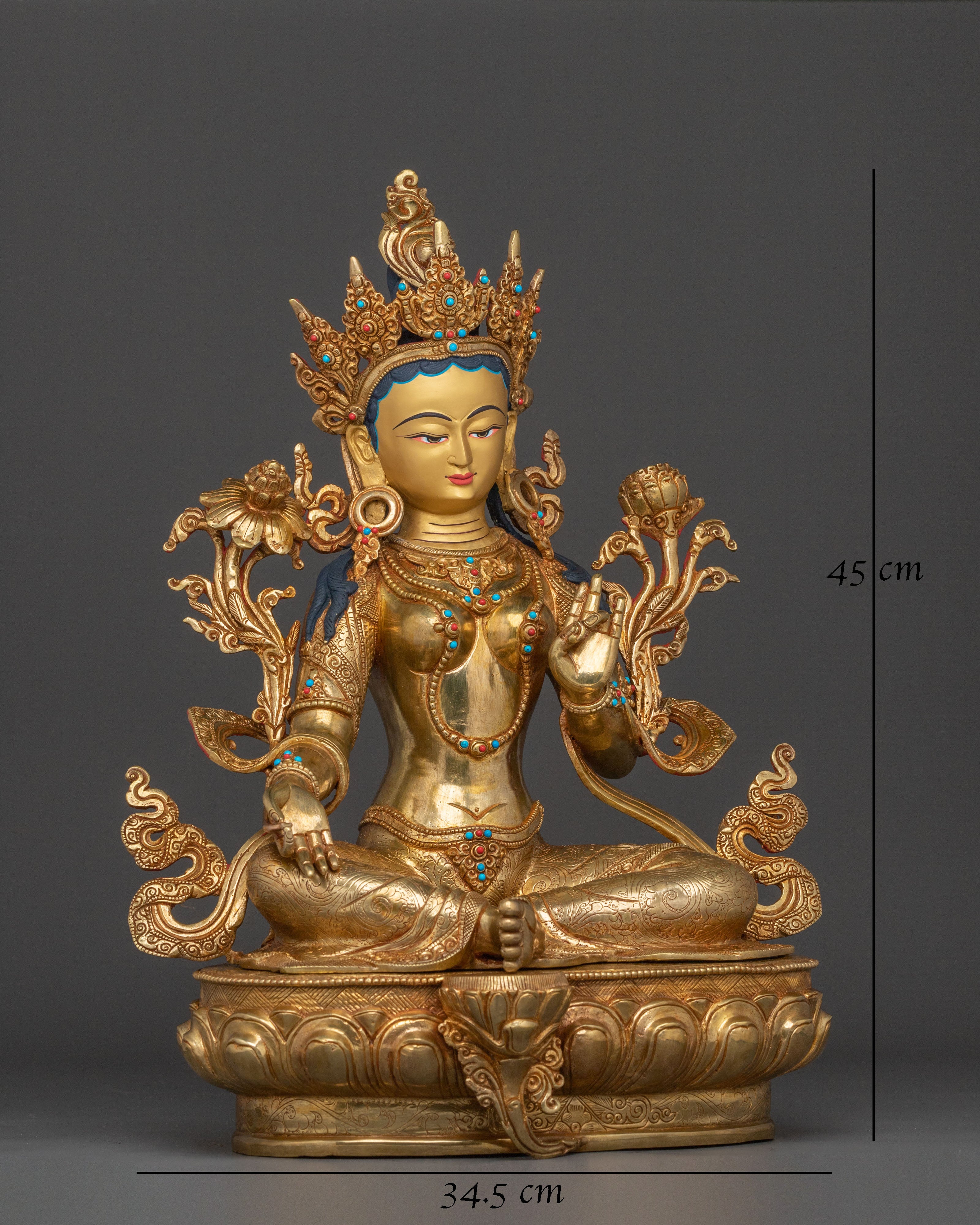 Goddess Green Tara Sacred Sculpture | Buddhist Goddess of Compassion
