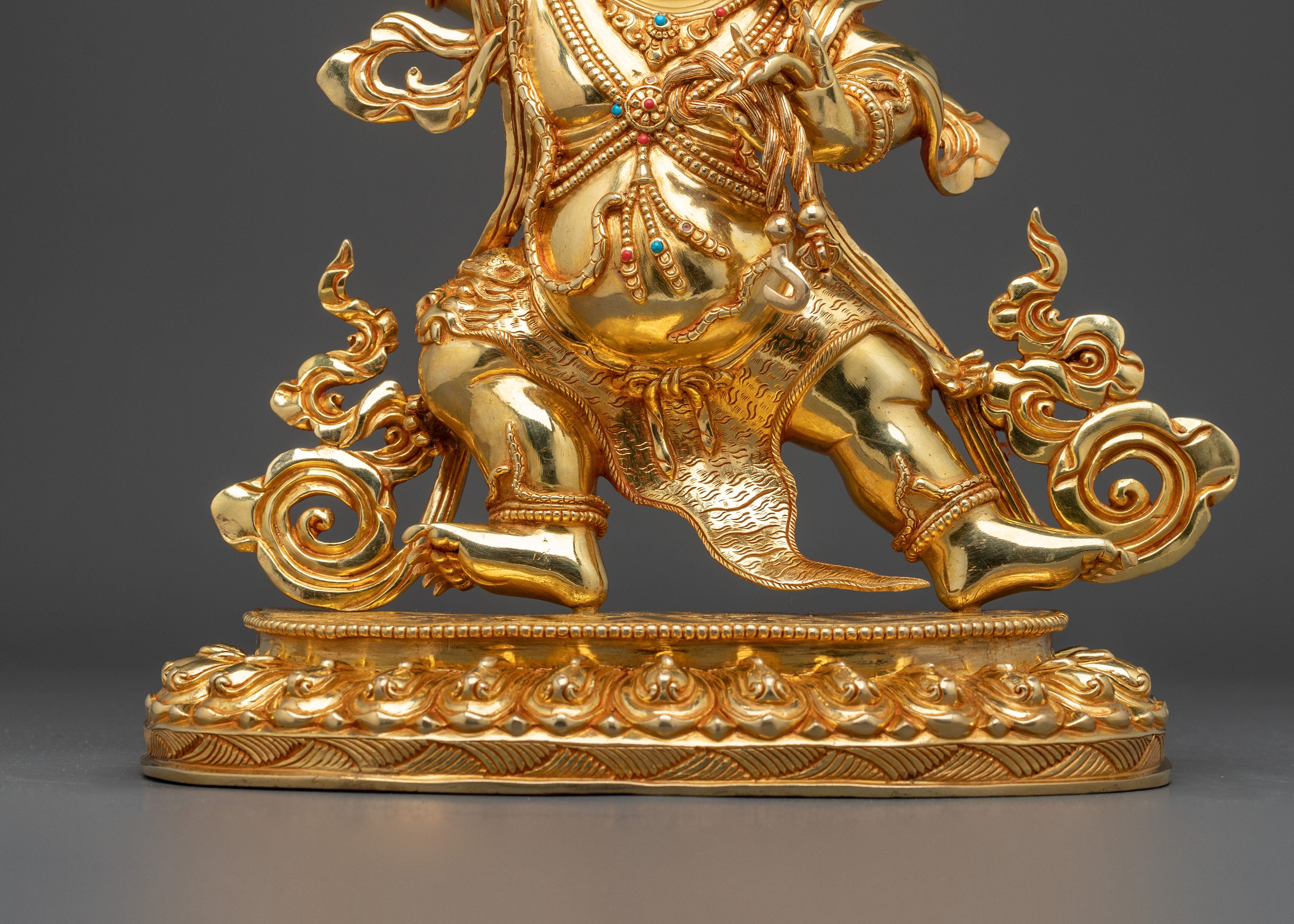 Sacred Statue of Vajrapani Statue: 24K Gold Gilded