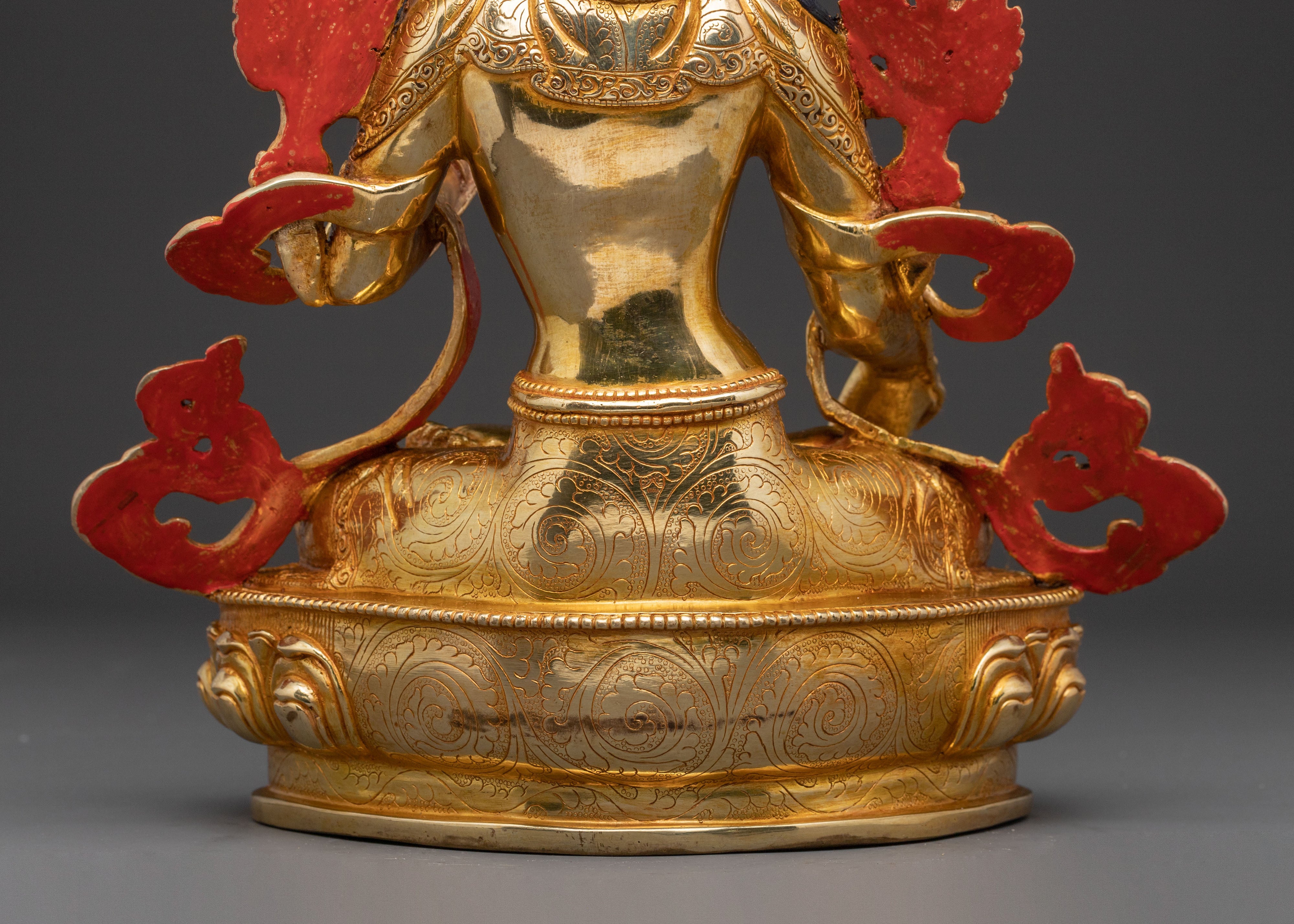 White Tara Healing Statue – Serene Gilded Copper