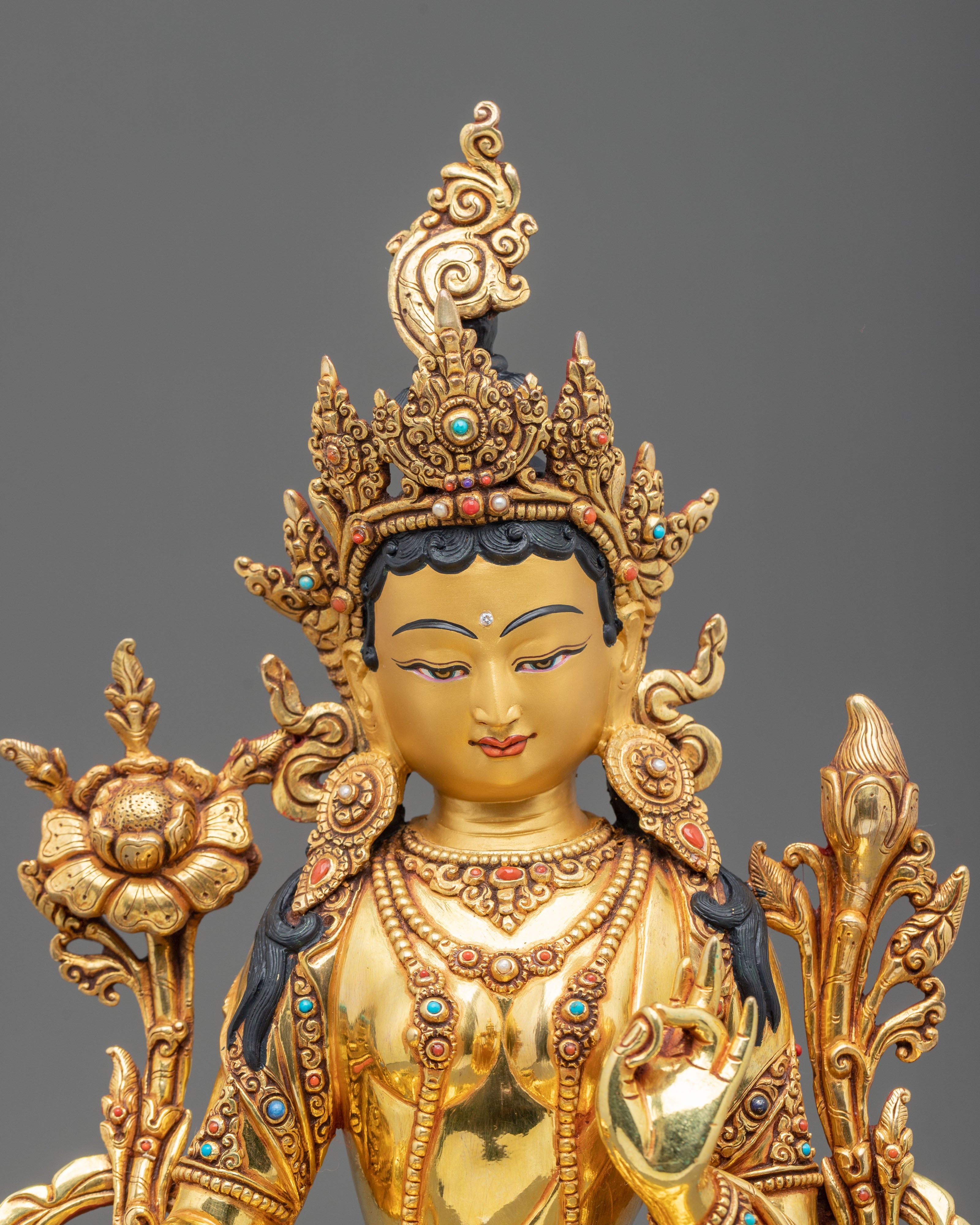 Green Tara Statue | Handcrafted Tibetan Figurine