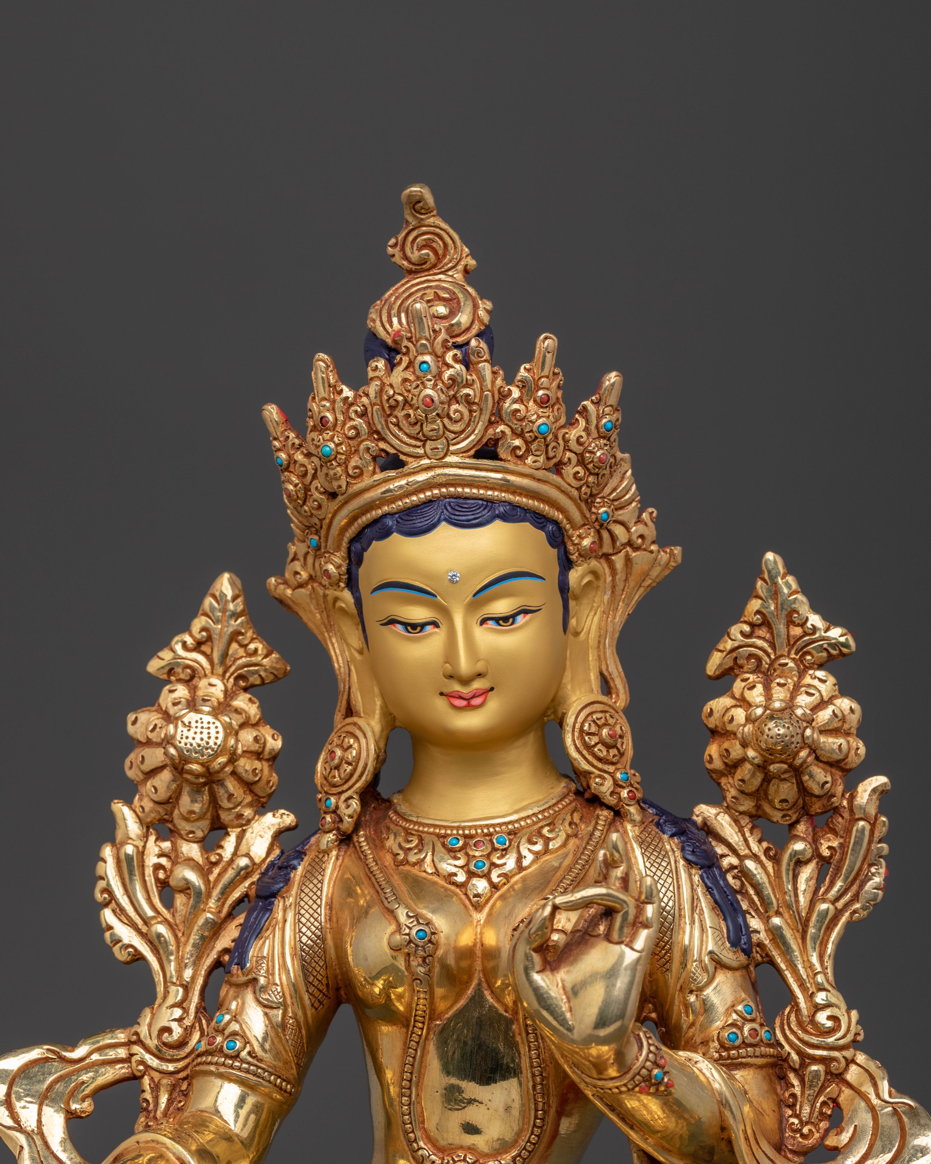 Green Tara Copper Statue | Goddess of Protection