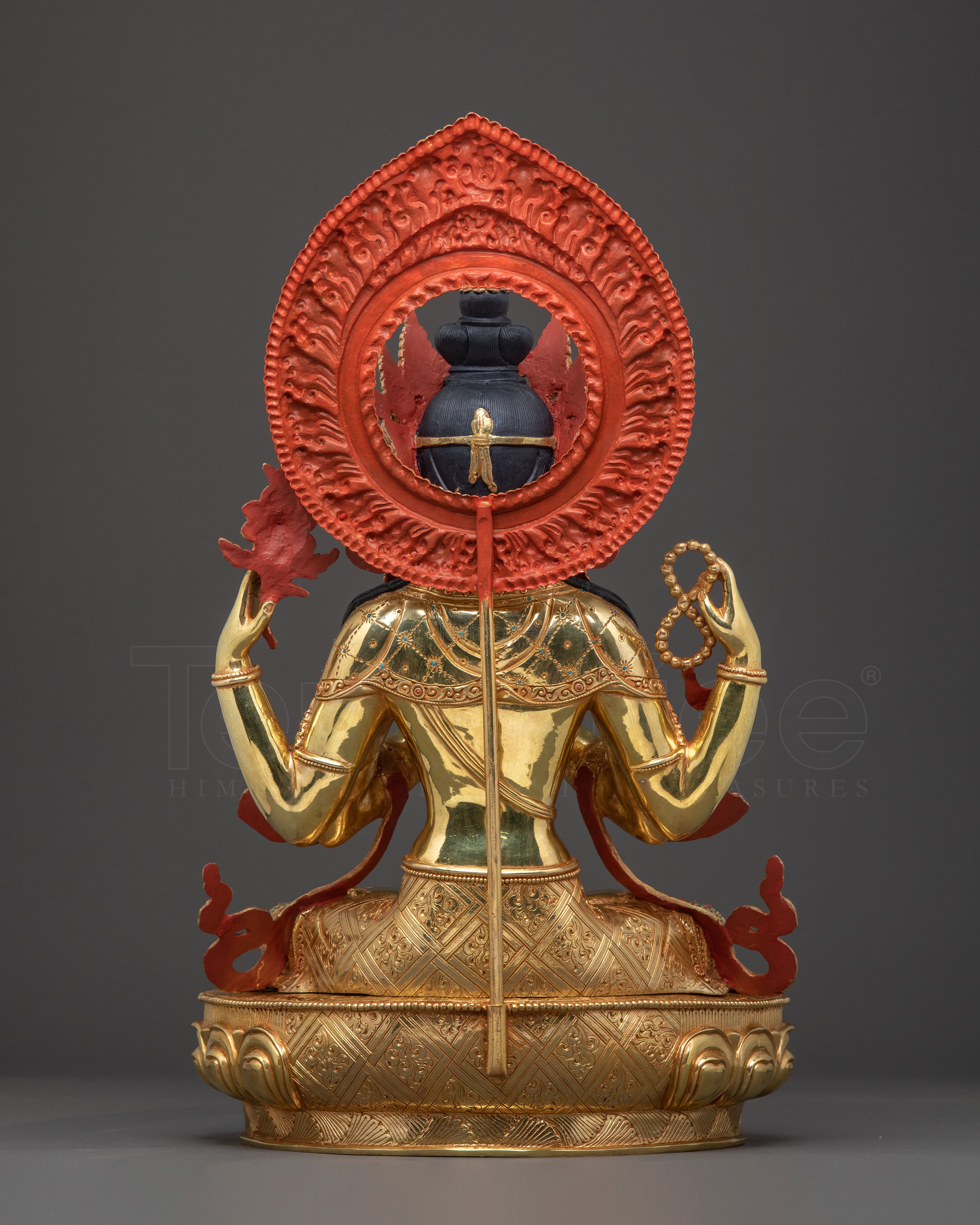 24k Gold Gilded Chenrezig Sacred Statue — Handcrafted Splendor