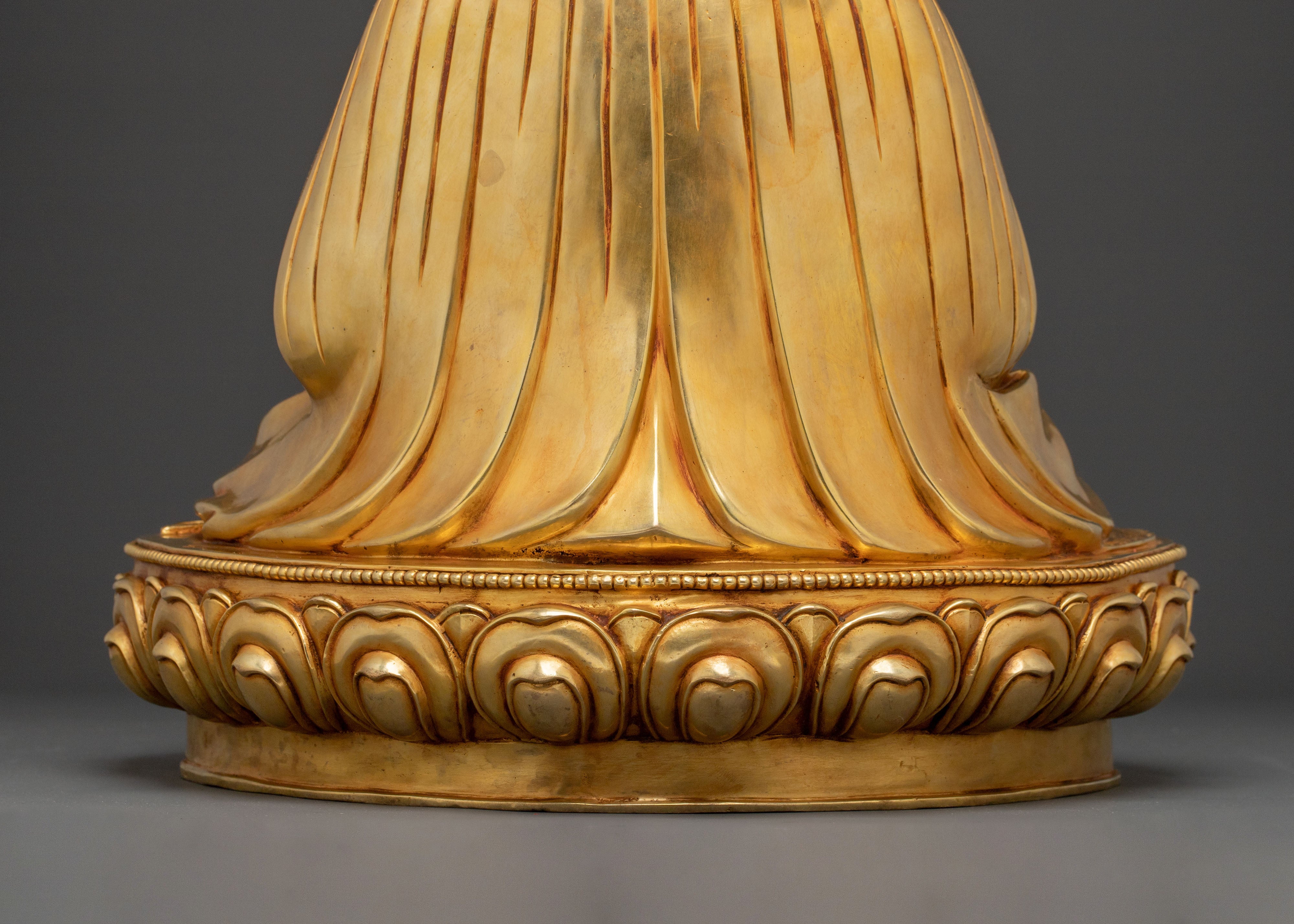 Guru Shapdum Figurine | 24K Gold Gilded Altar Decor