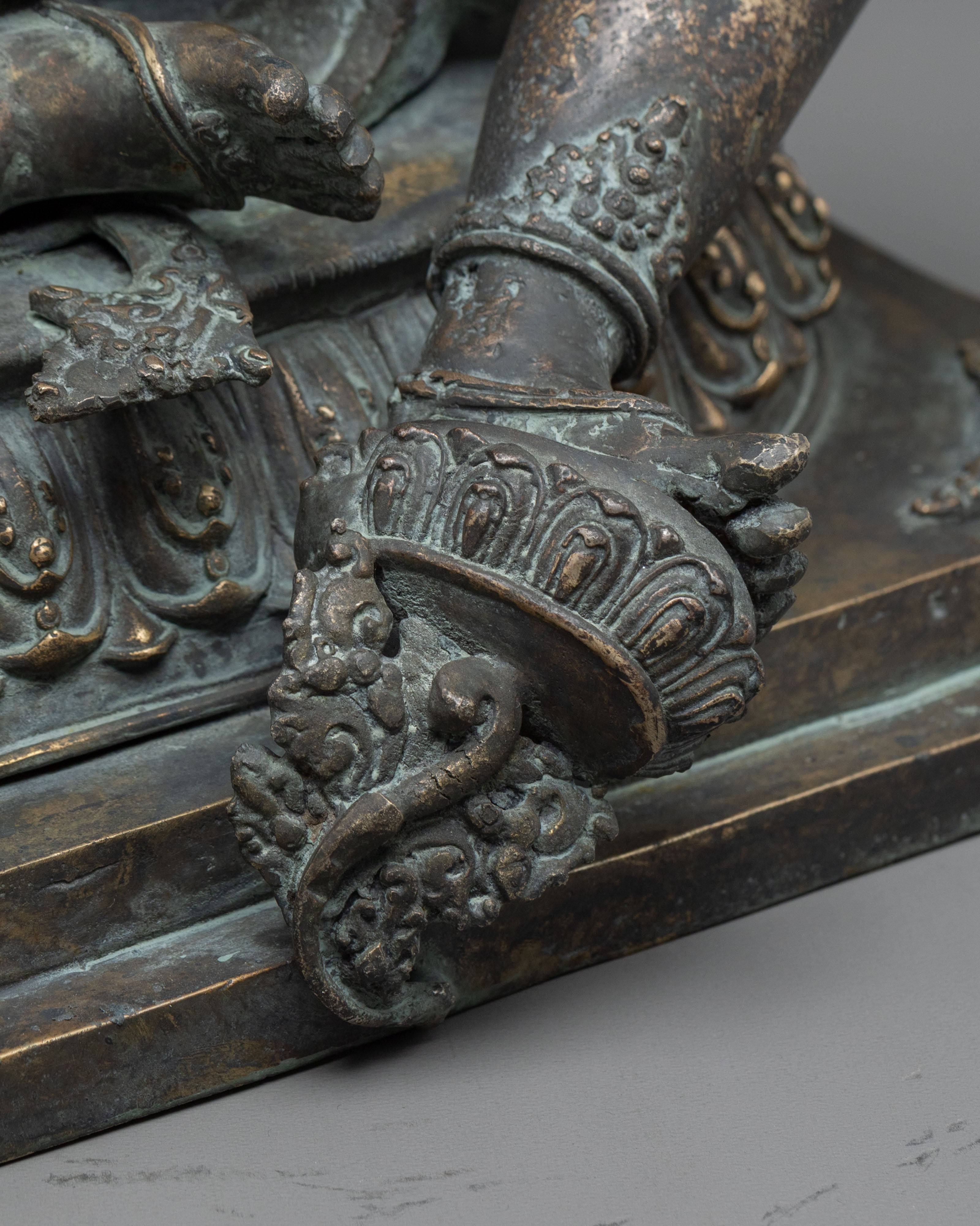 Handmade Manjughoṣa Statue | Sacred Antique Finish
