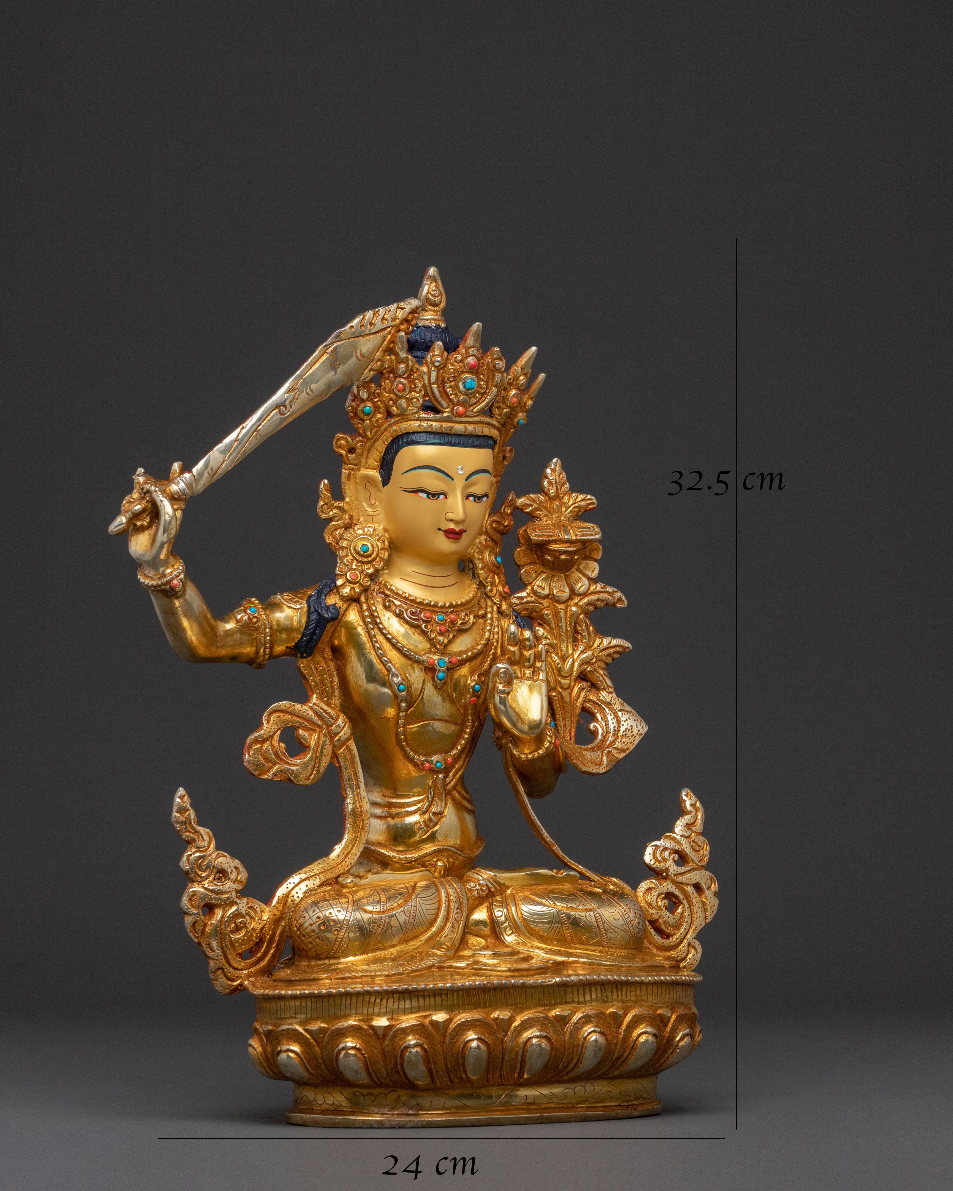 Manjushri Sculpture for Wisdom | Home Decor