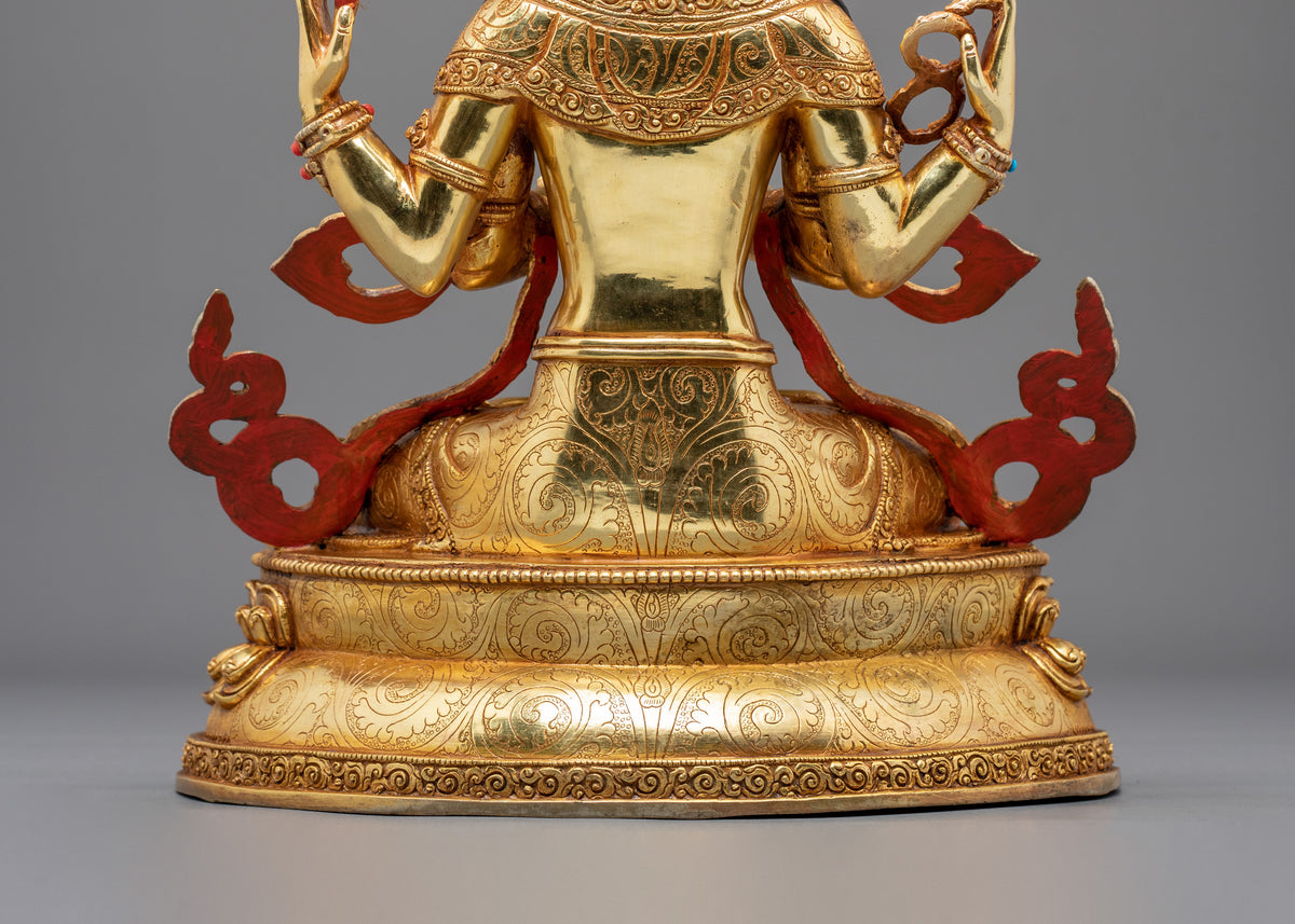 Four Armed Chenrezig Handmade Sculpture