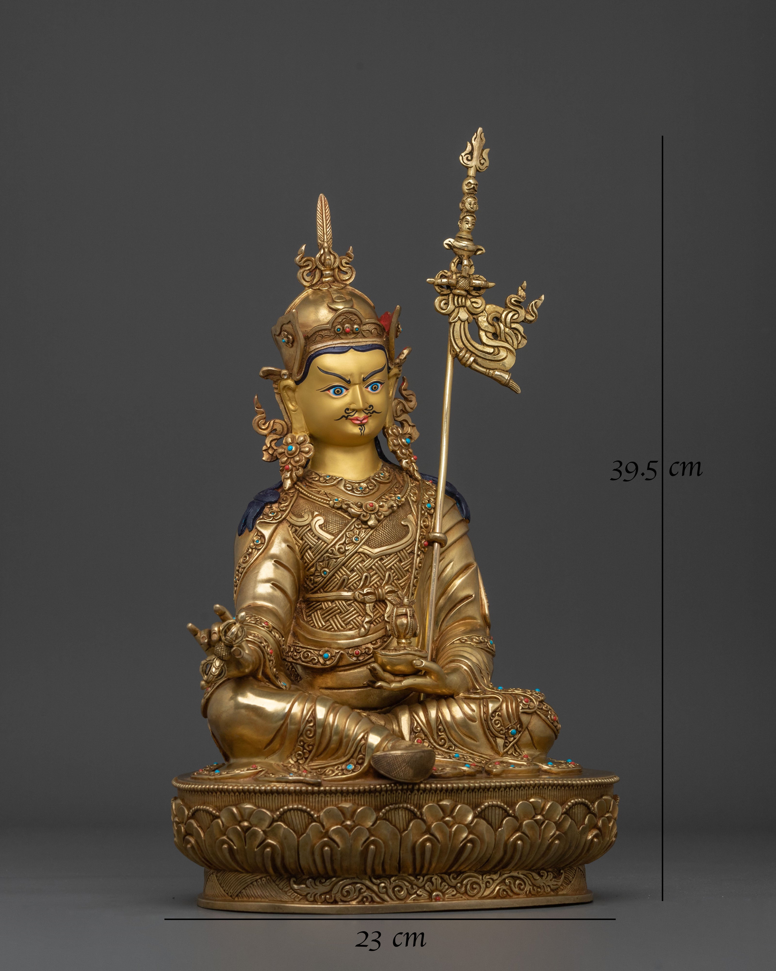 Guru Rinpoche Statue | Exquisitely 24K Gold Gilded