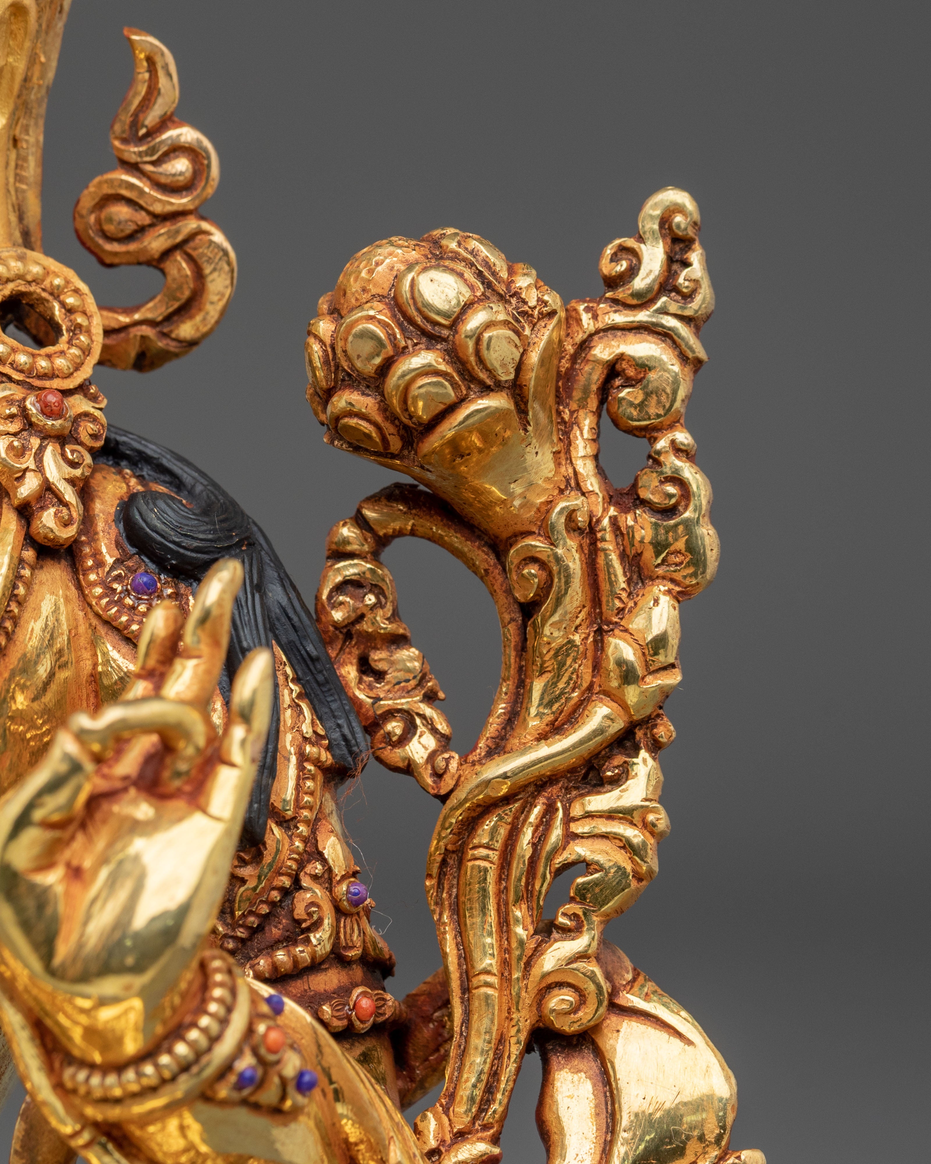 Green Tara 24K Gold Gilded Sculpture | Exquisite Copper Figurine