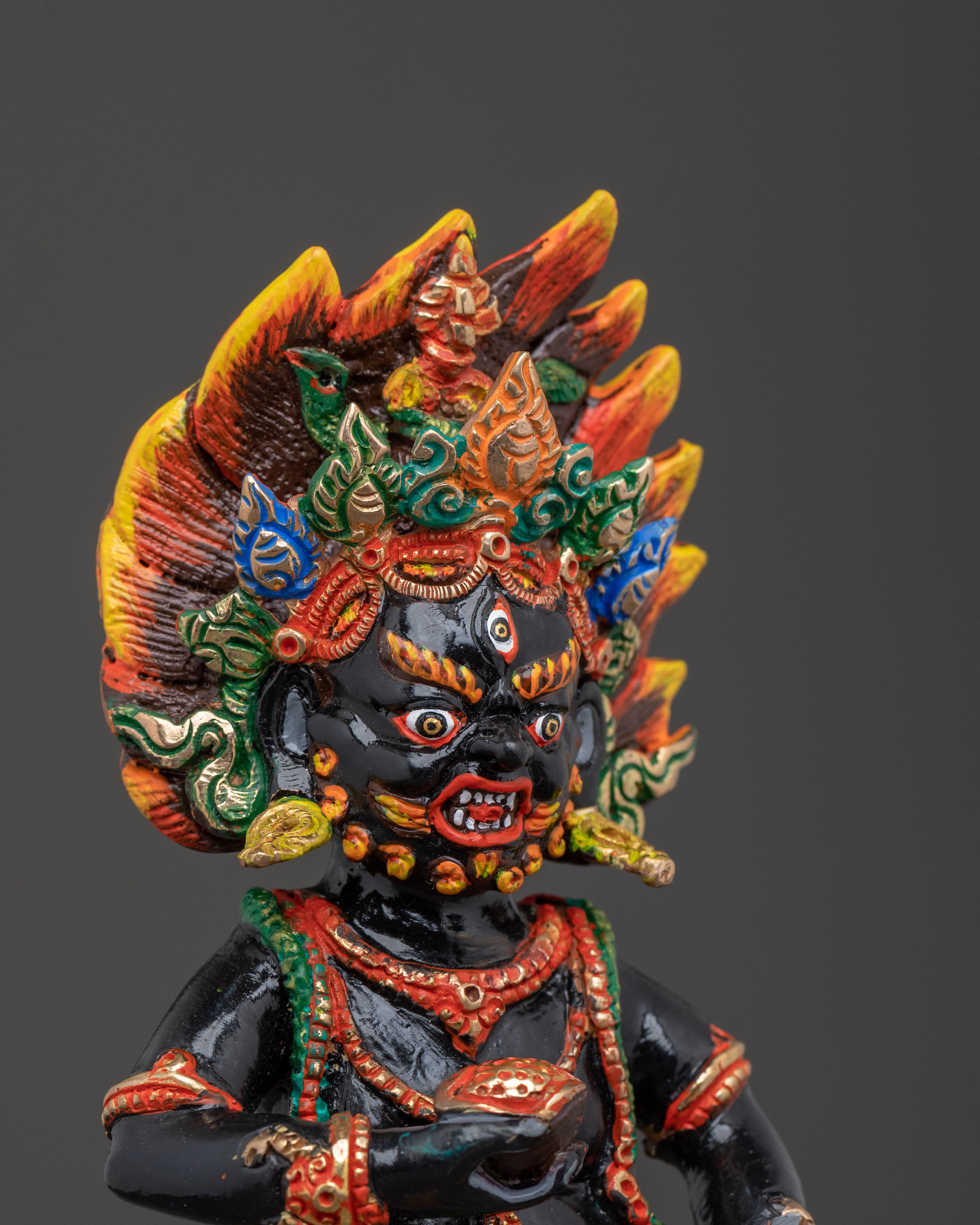 Black Dzambhala Divine Figurine | Wealth Deity of Prosperity