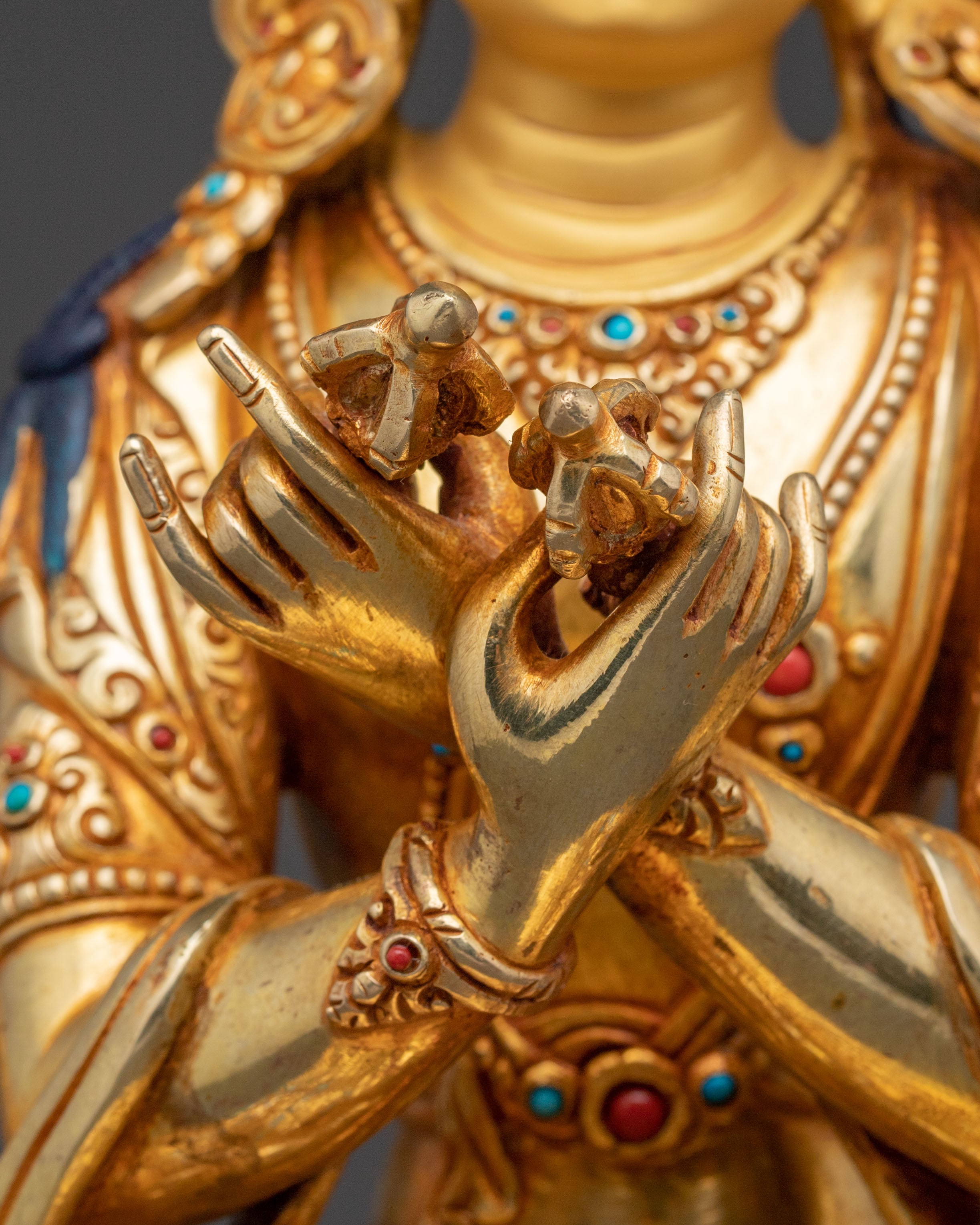 Buddha Vajradhara Copper Statue - Hand-Gilded Reverence