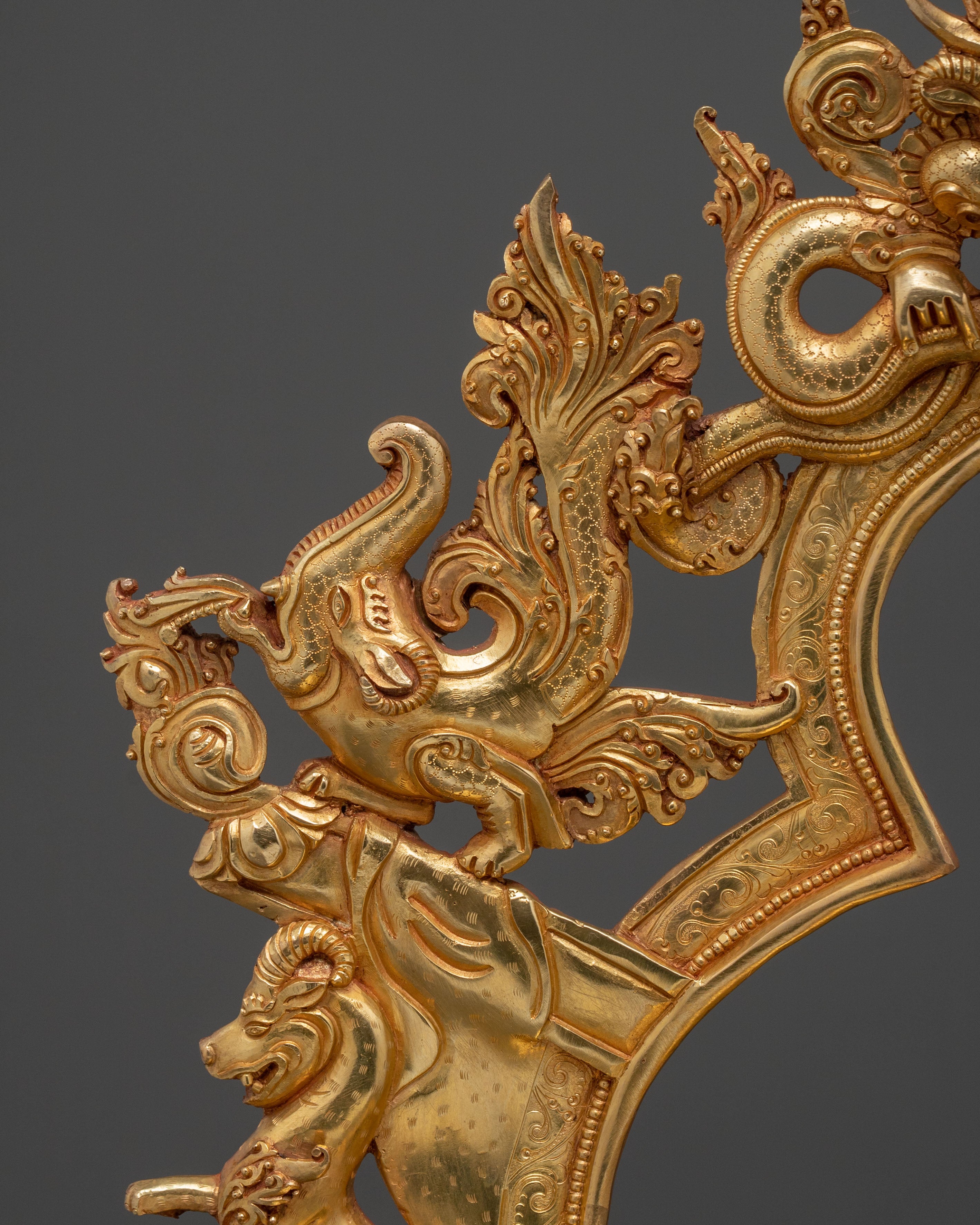 Maitreya Buddha Fire Gold Gilded Statue | Home Decor