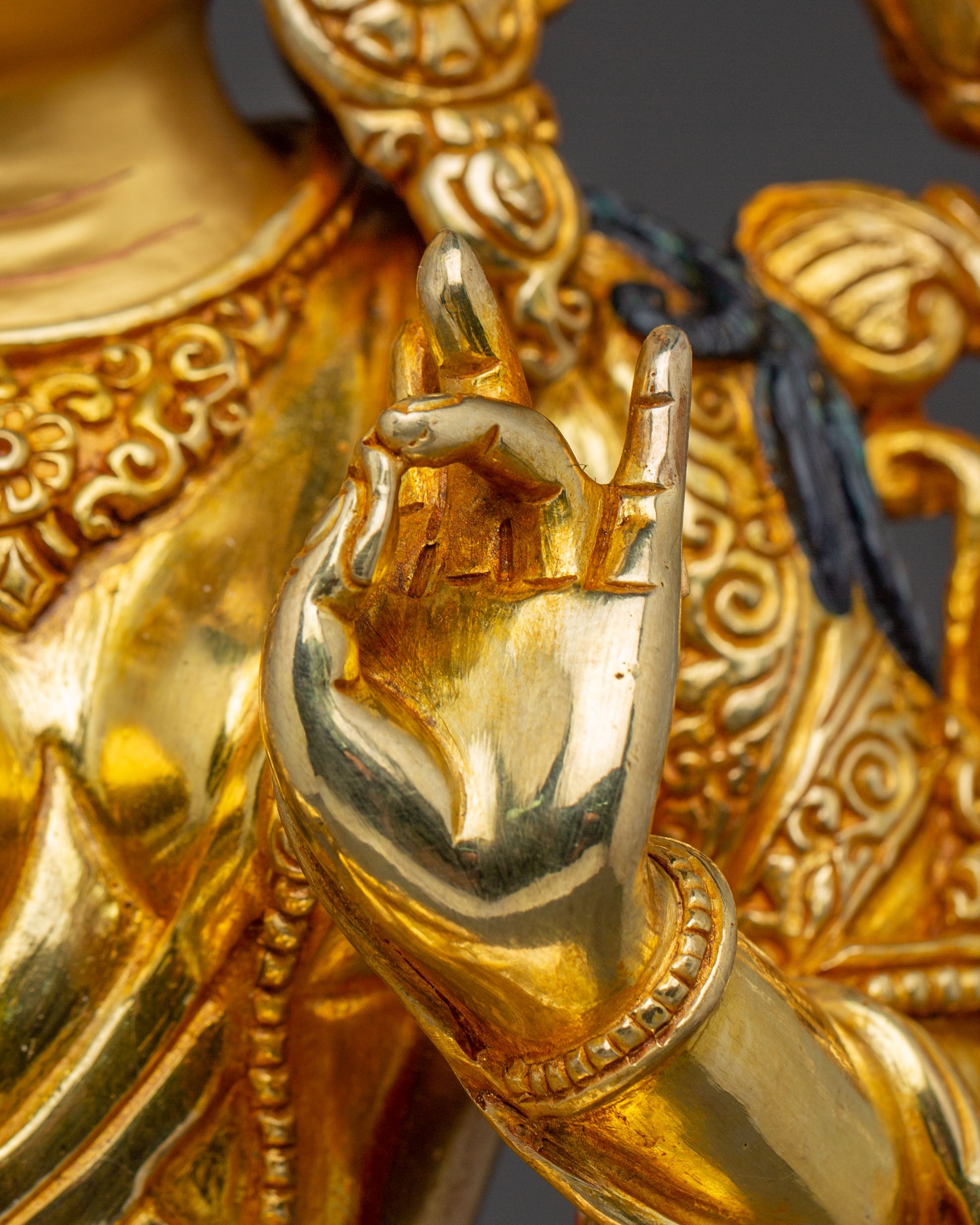 Green Tara Statue: Mother of Compassion - Radiant Gold Gilded