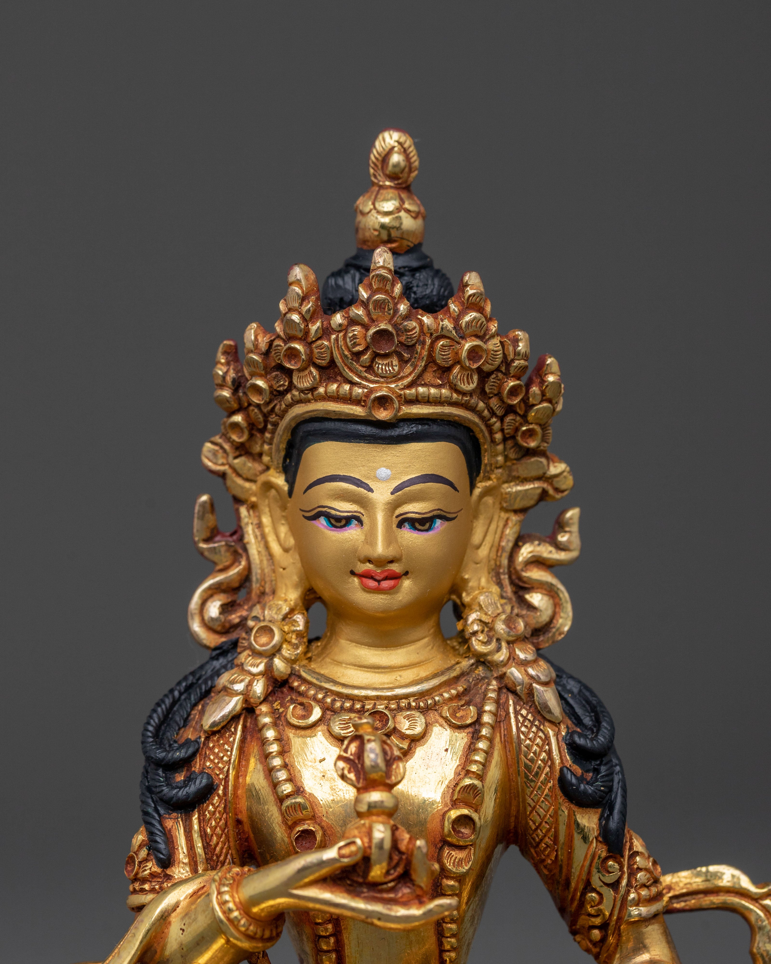 Vajrasattva Golden Statue: White Purity Deity