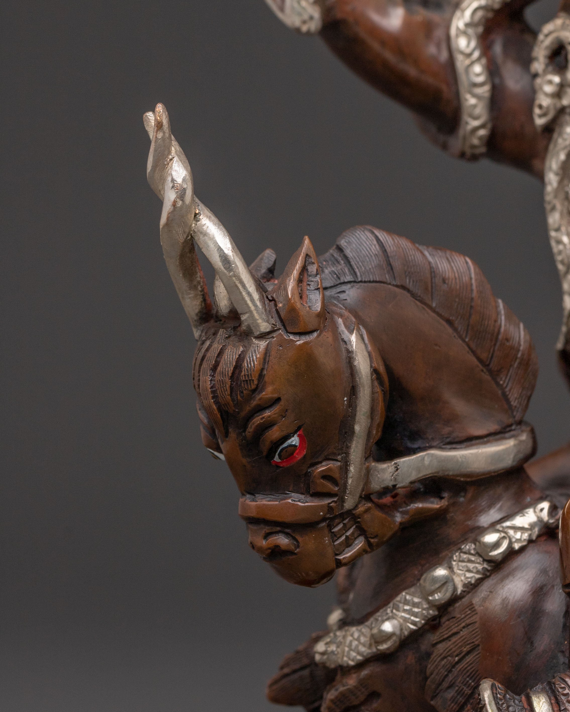 Mahakala Protector Deity | Oxidized Copper Statue