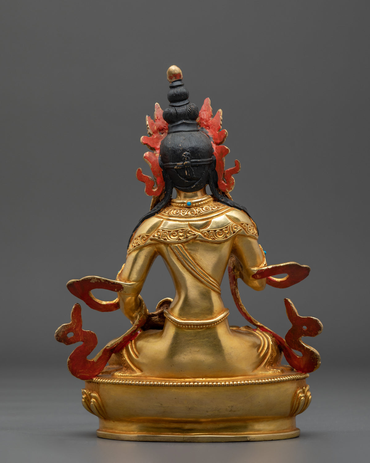24K Gold Gilded Copper Vajrasattva Statue | Buddhist Shrine Sculpture