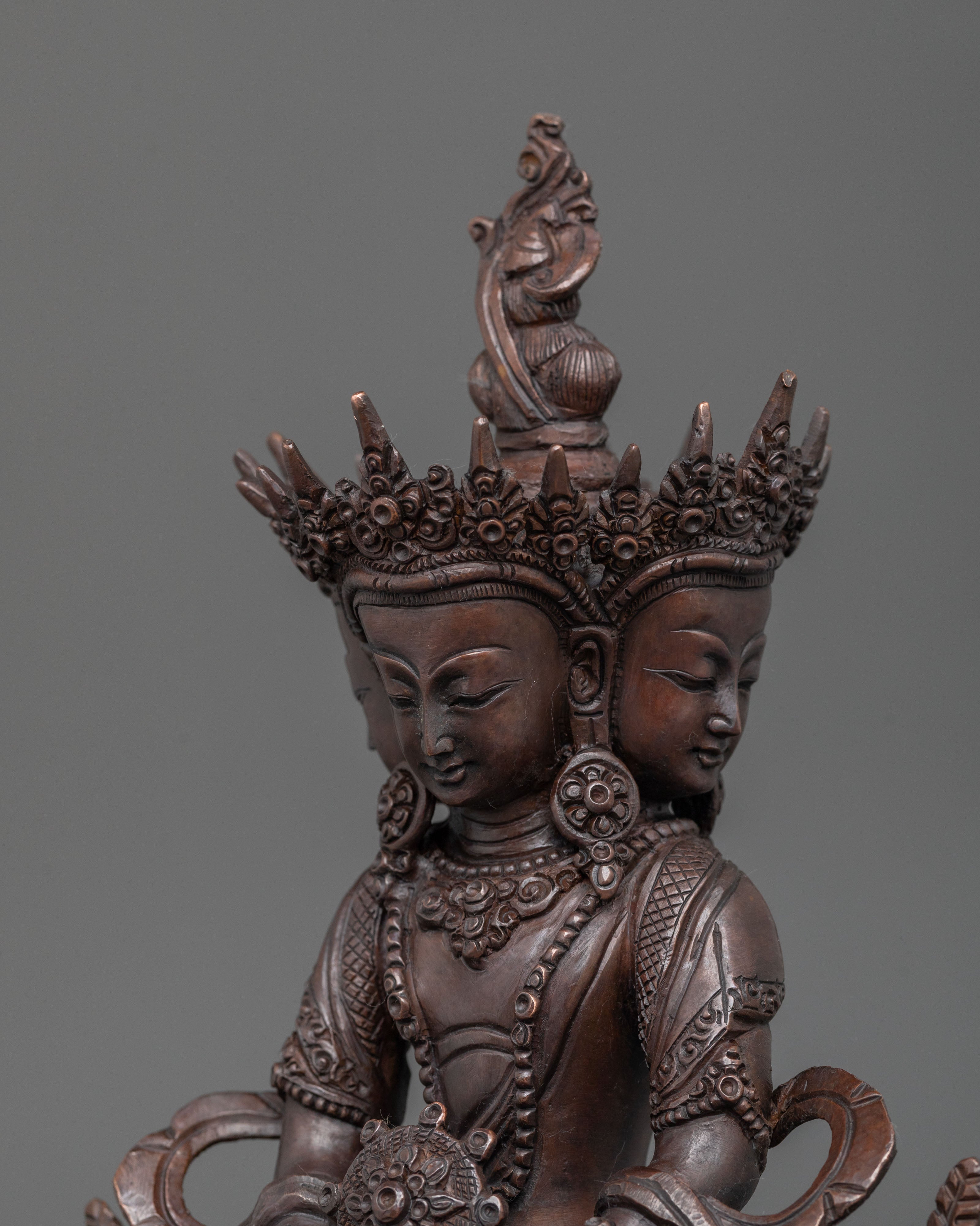 Vairocana Buddha Statue | Oxidized Copper Artistry