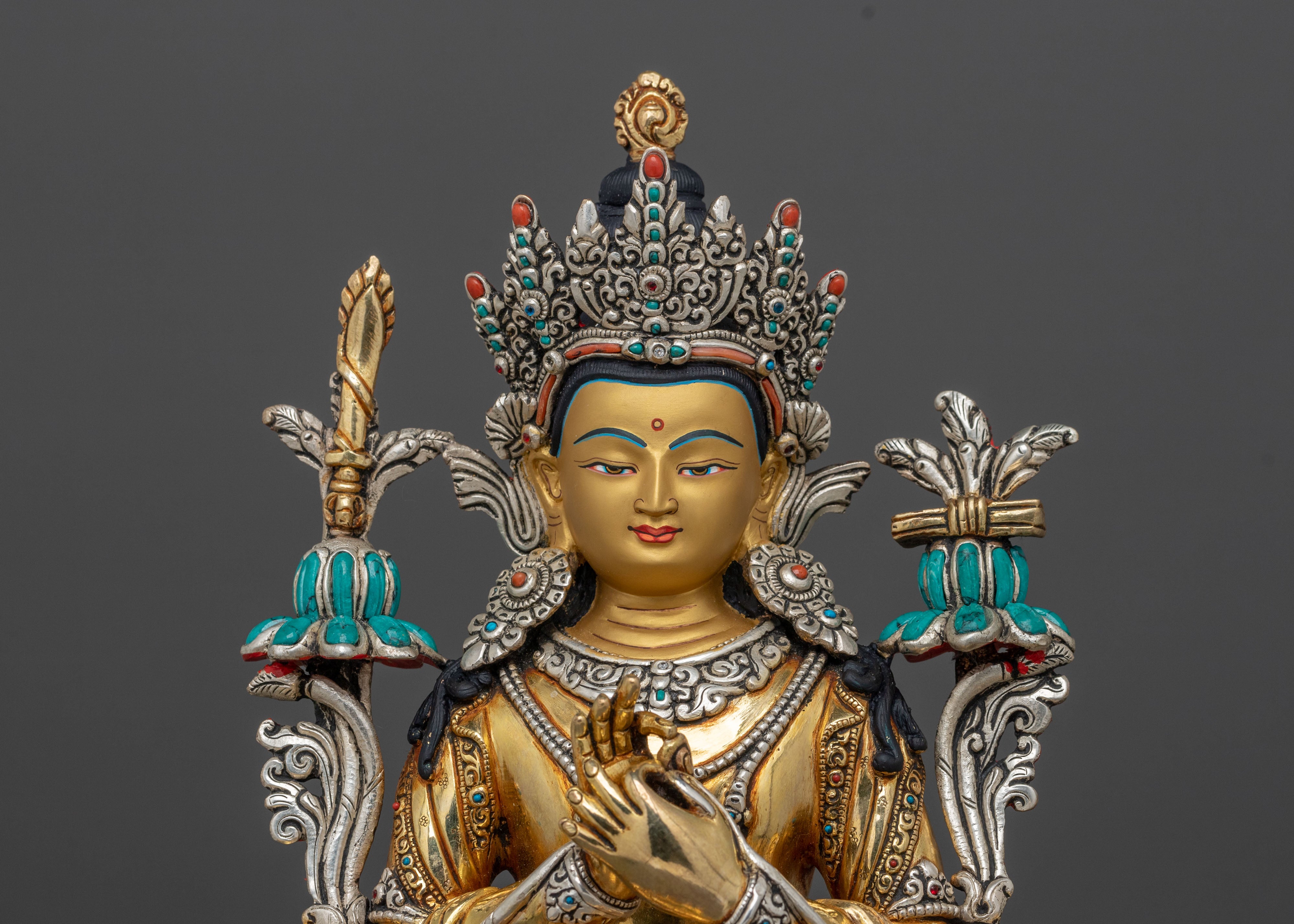 Simhanada Manjushri Statue | Home Decor