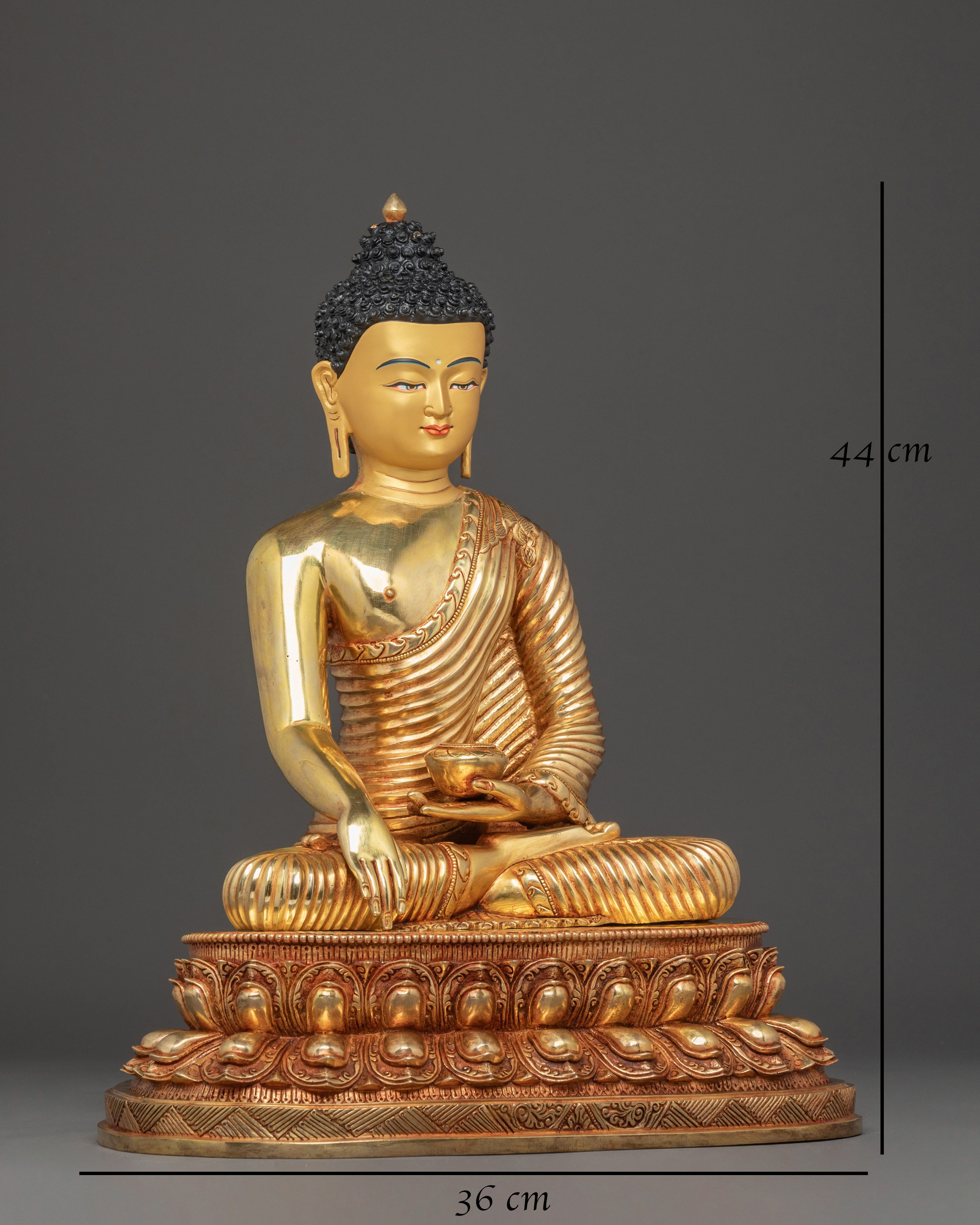 Handmade Copper Shakyamuni Buddha Sculpture 