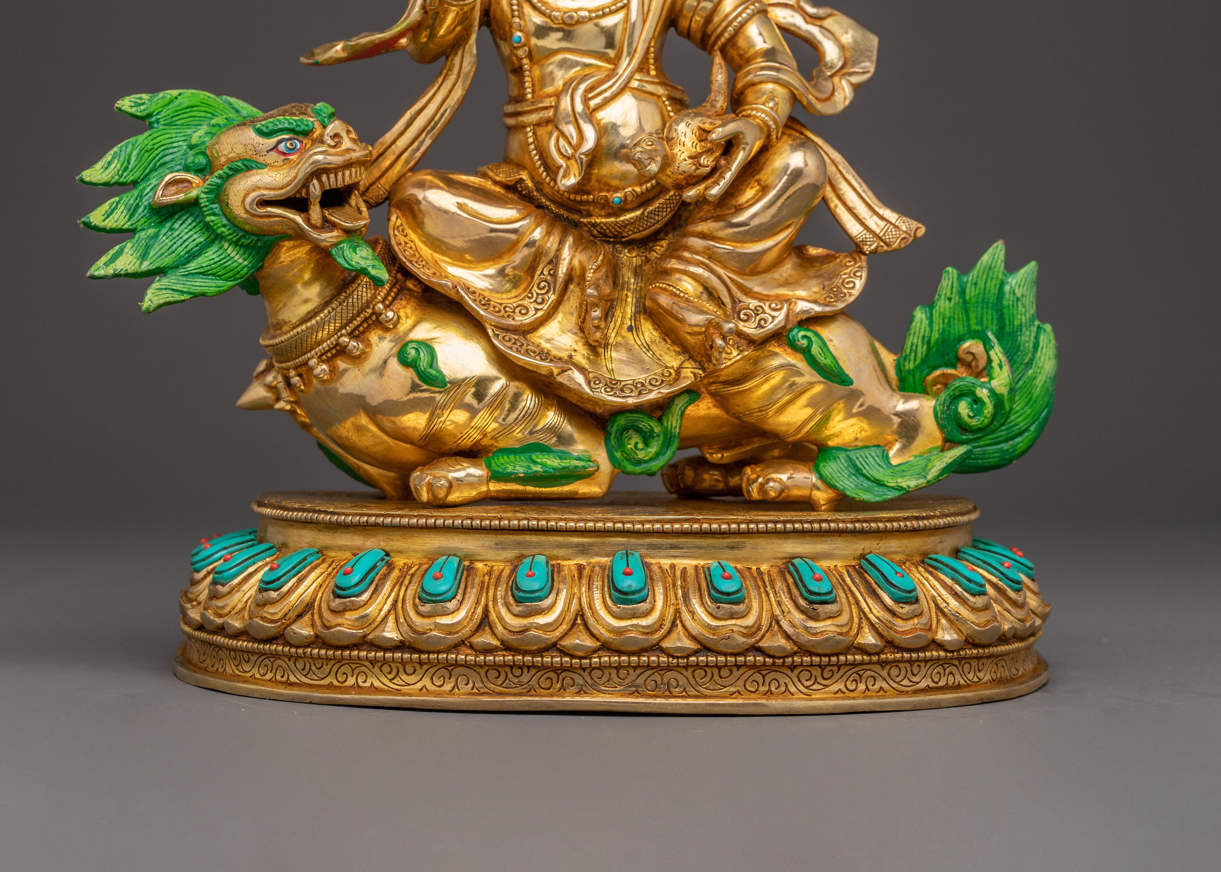 Handmade Prosperity Namtoshe Golden Statue - 24K Gold Gilded