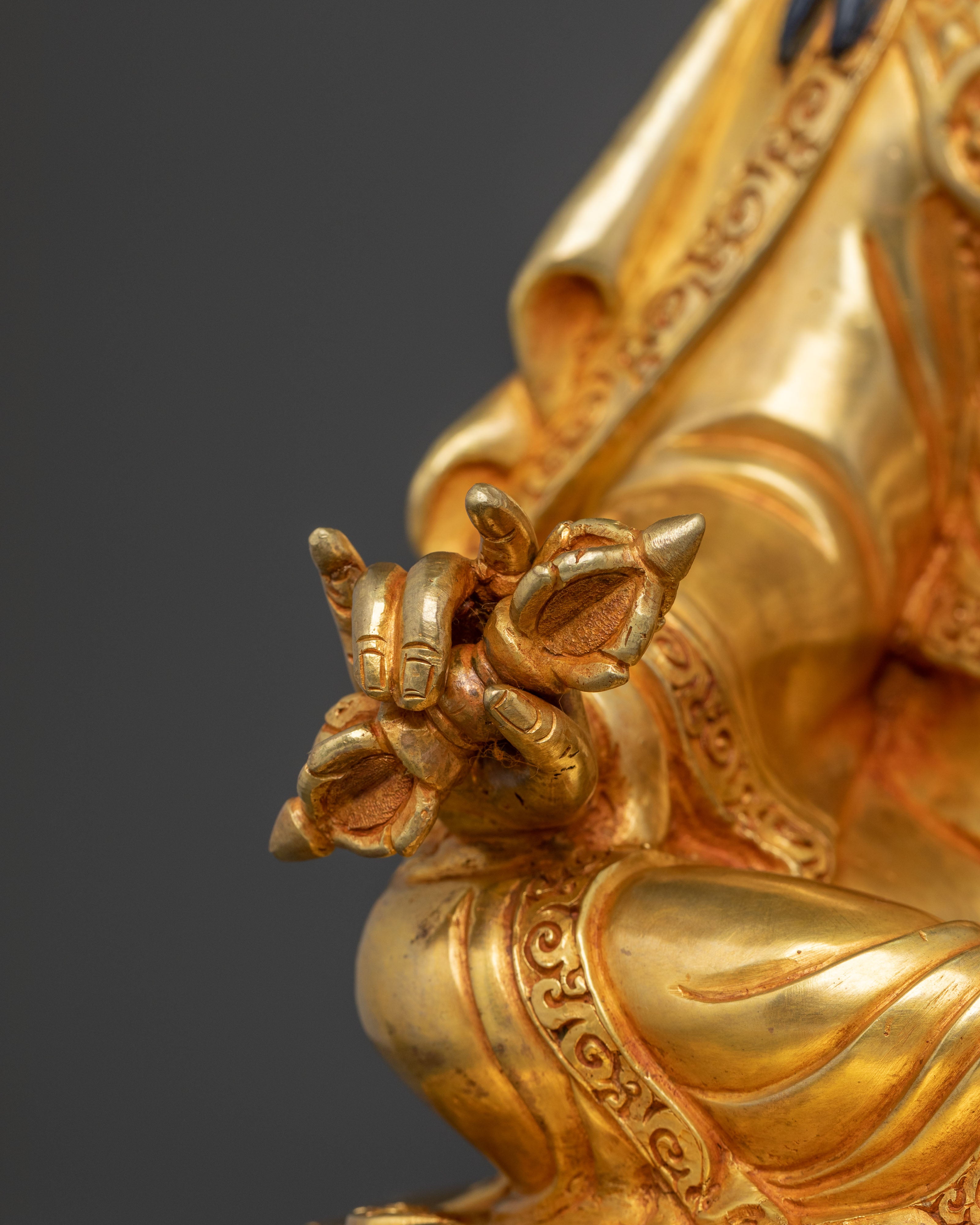 Guru Rinpoche 24K Gold Gilded Divine Sculpture