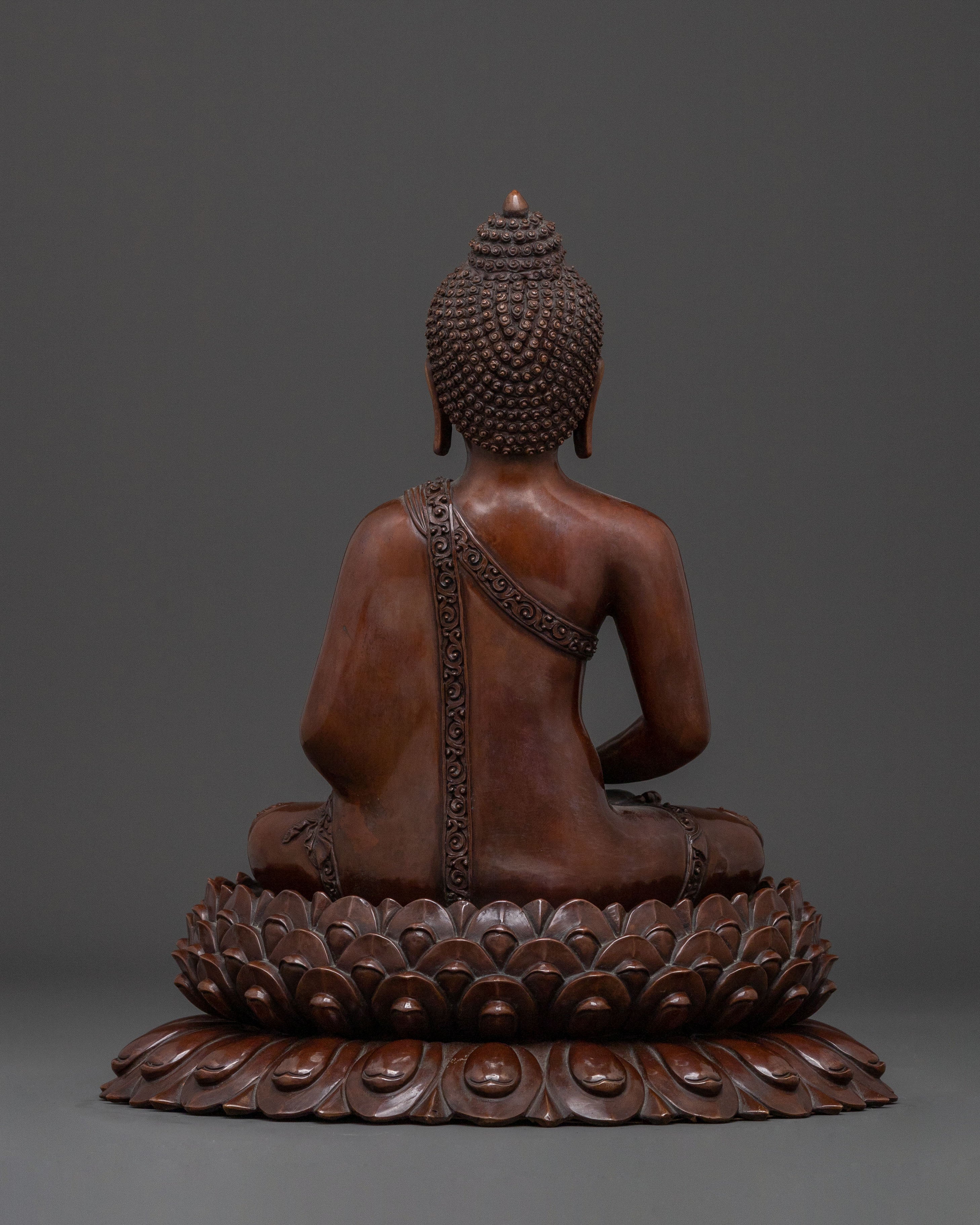 Amitabha Buddha: Oxidized Copper Statue