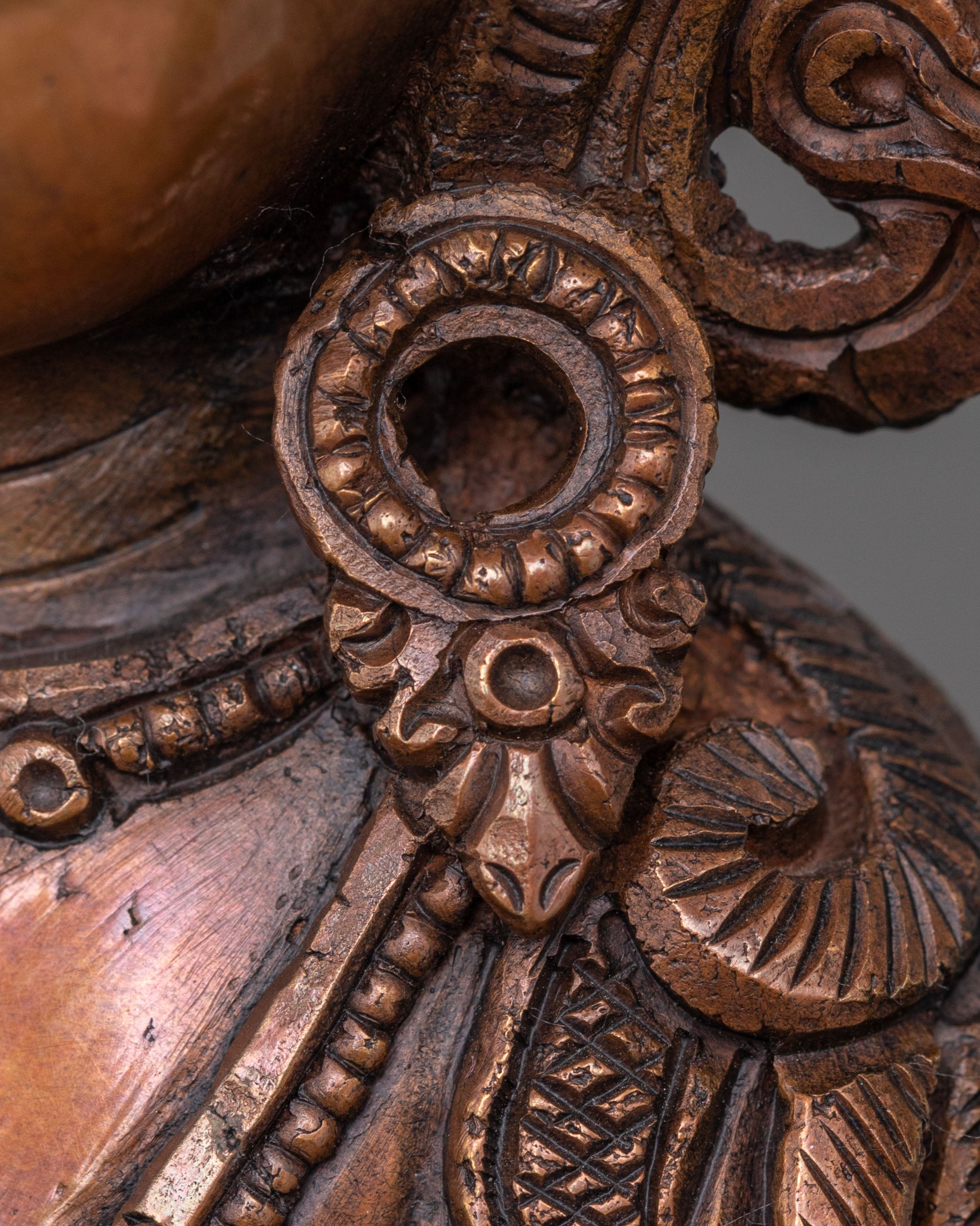 Divine Chenrezig: Handcrafted Oxidized Copper Figurine