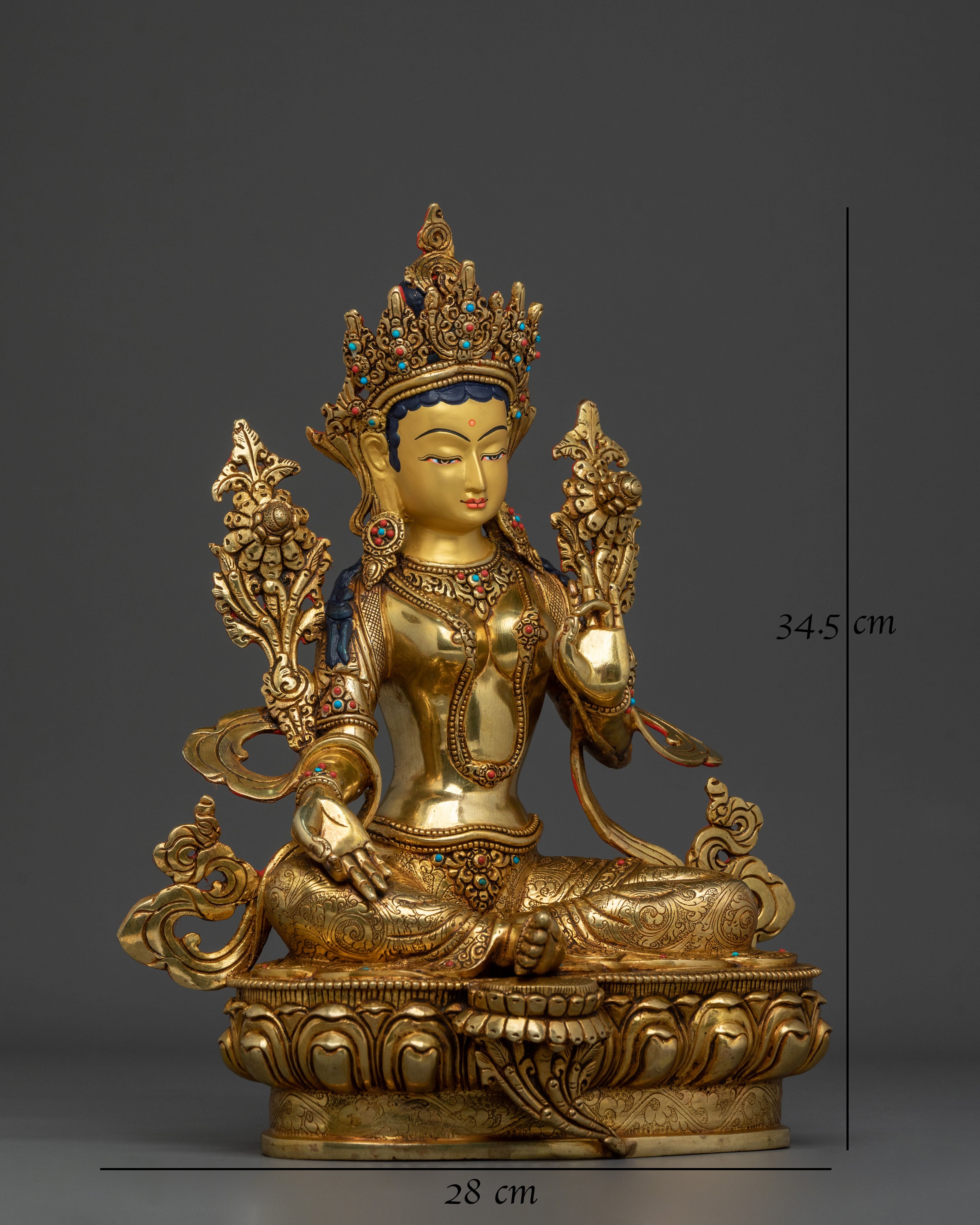 Tibetan Green Tara Statue | Healing Goddess